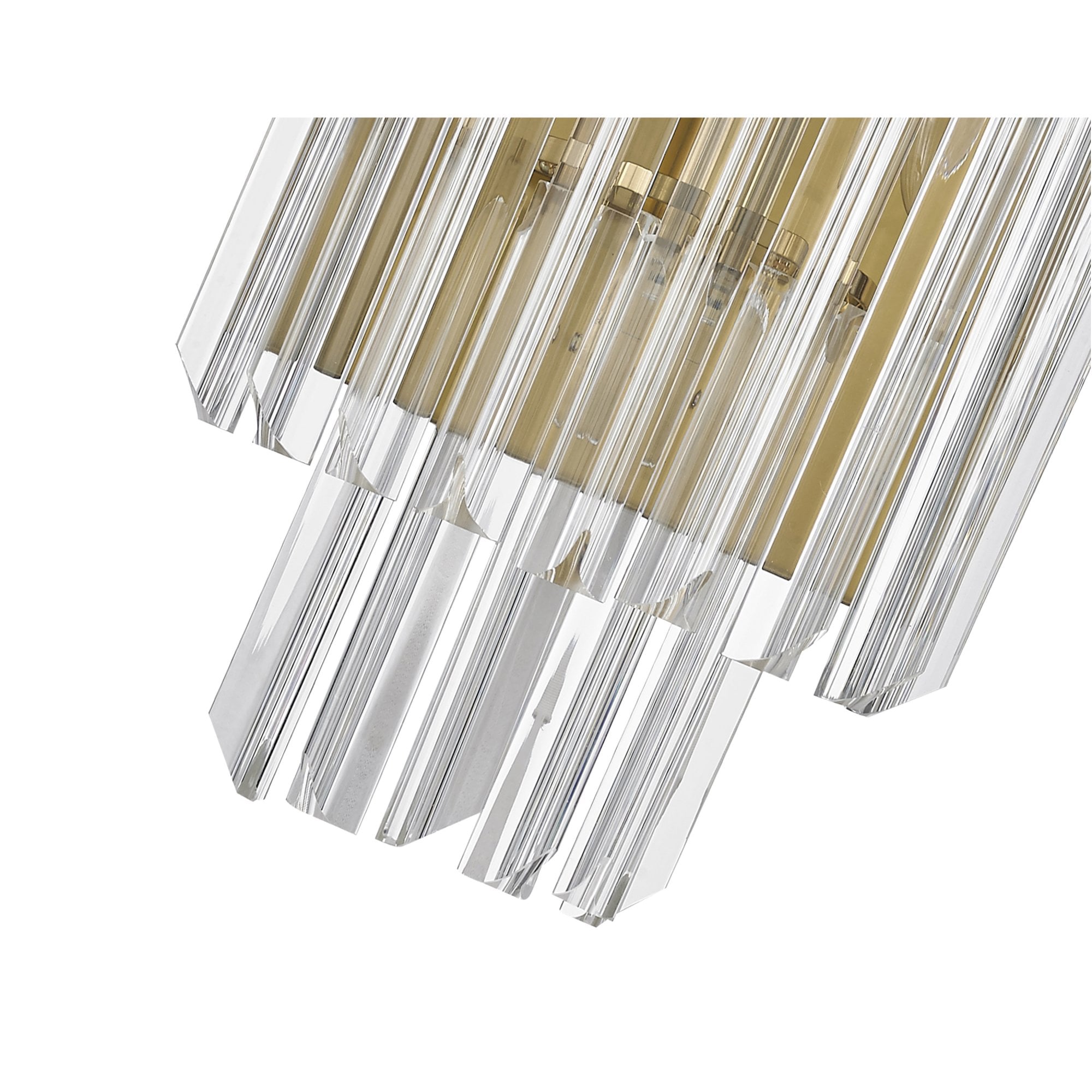 Fabula Cedar 3 Light Wall Light - Brass & Clear Sculpted Glass