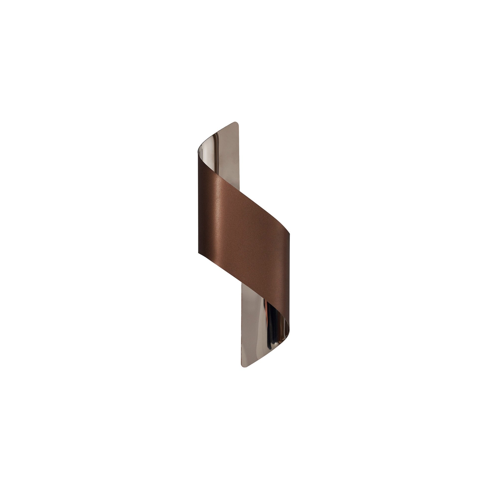 Fabula Barrington Small LED Wall Lamp - Satin Brown & Polished Chrome