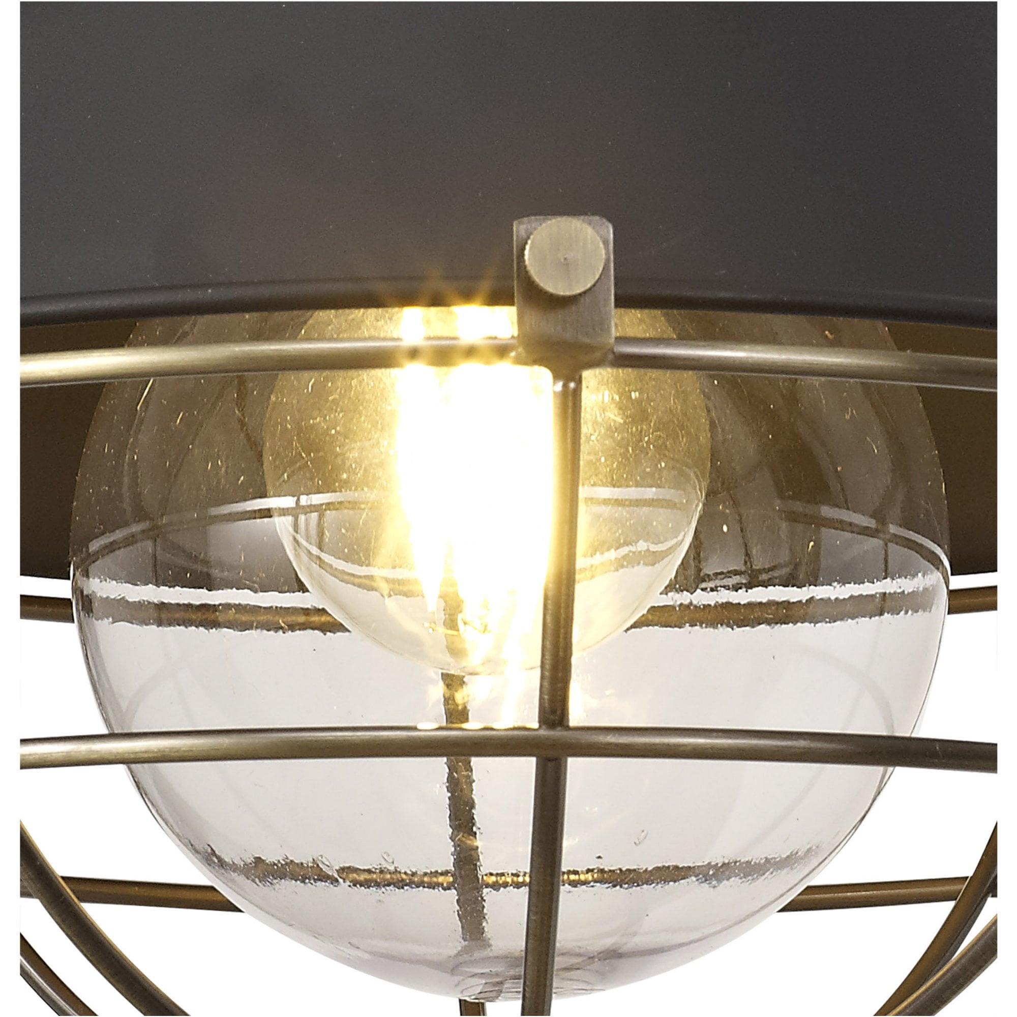 Fabula Catherine Wall Lamp - Matt Black & Antique Brass - IP65