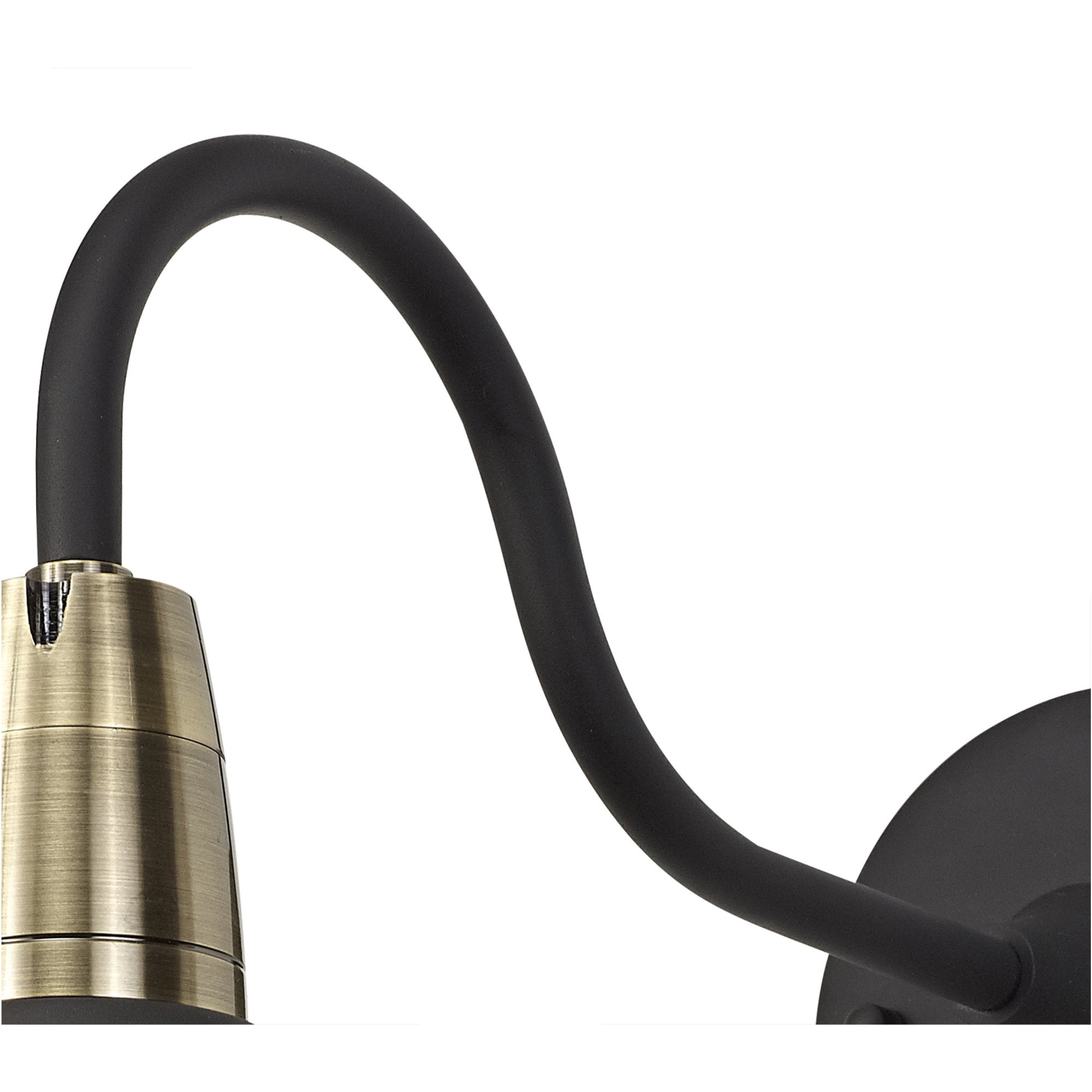 Fabula Catherine Wall Lamp - Matt Black & Antique Brass - IP65