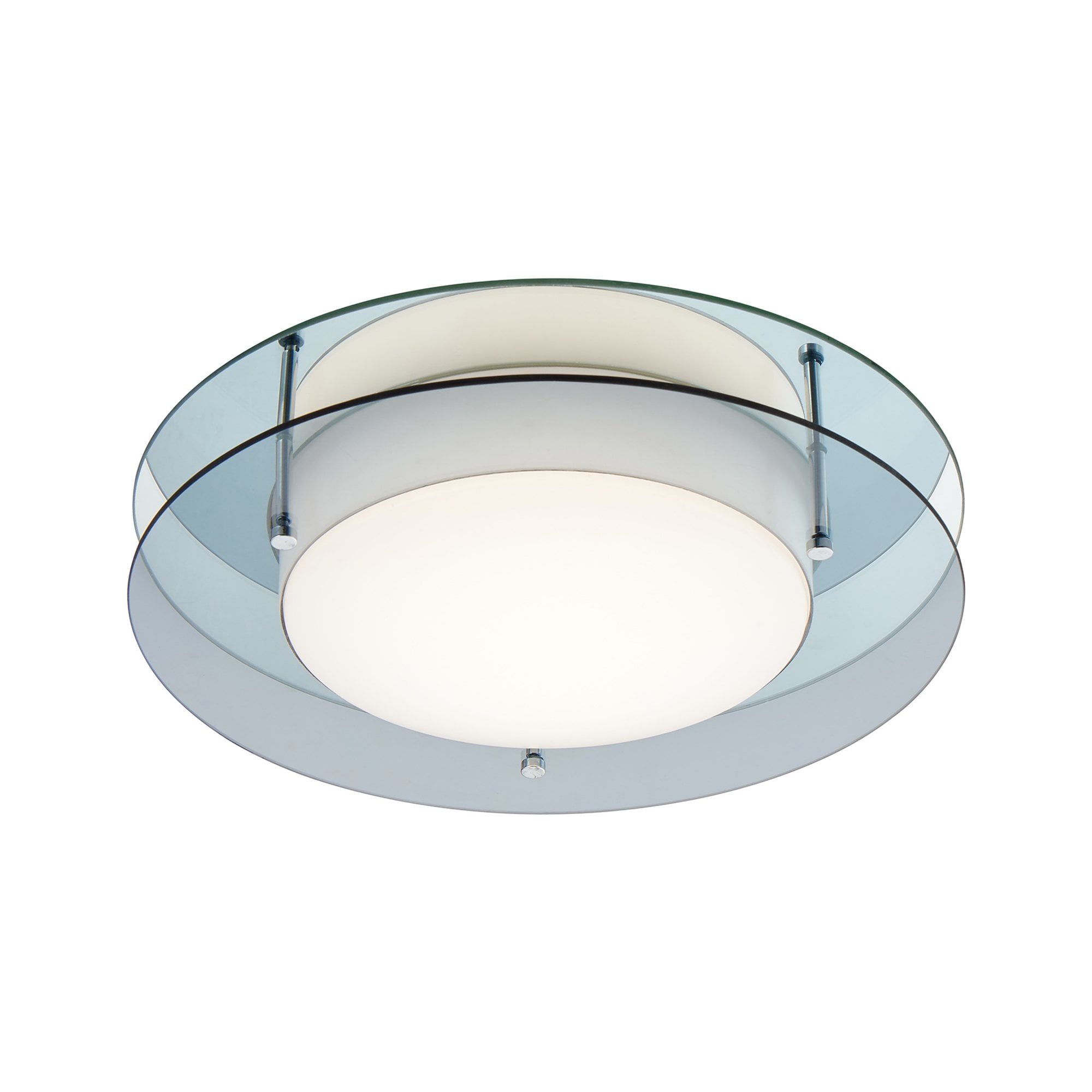 Fabula Deepdene LED Flush Light - Mirror & Smoked Glass - IP44
