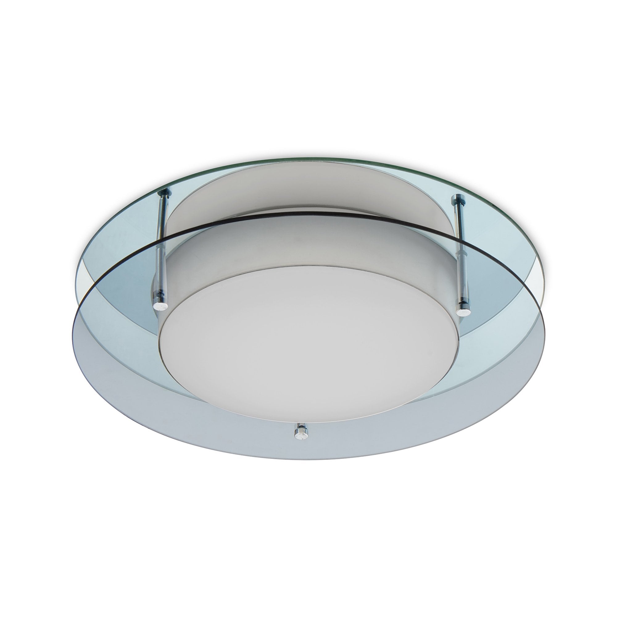 Fabula Deepdene LED Flush Light - Mirror & Smoked Glass - IP44