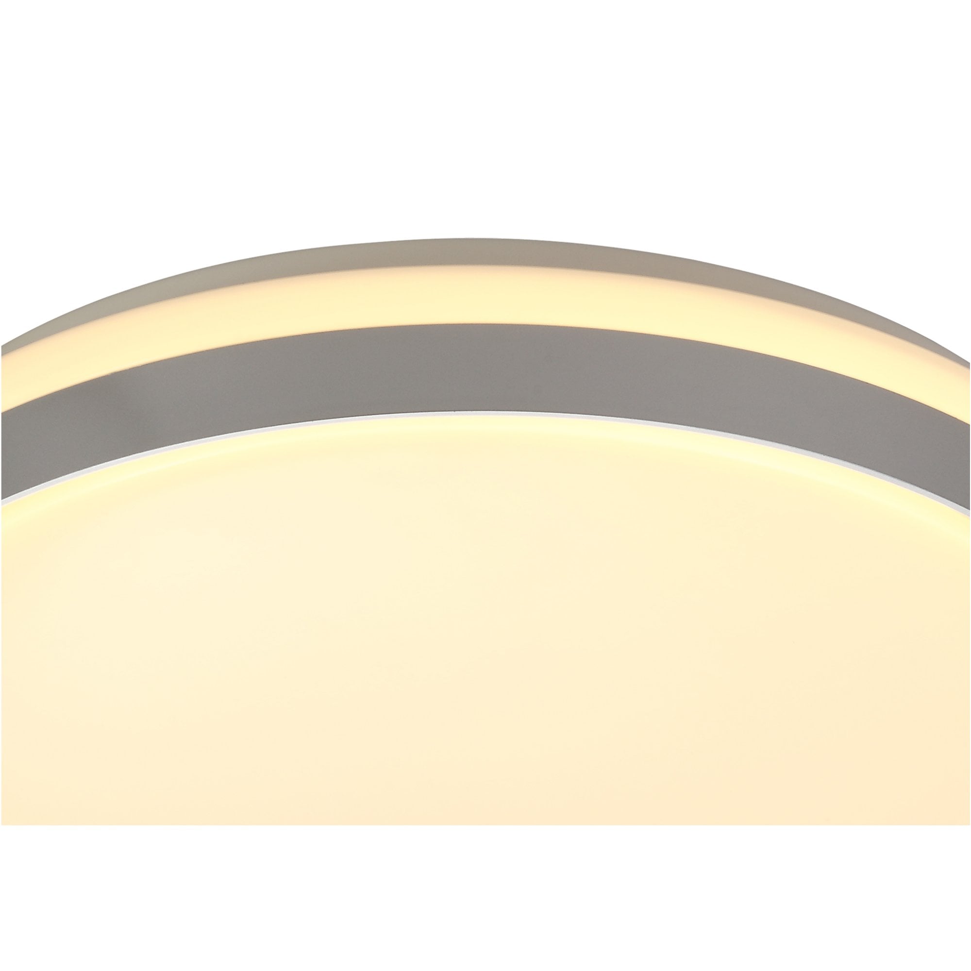 Fabula Carroll 39cm Dimmable LED Flush Light - Silver & White Acrylic - IP44