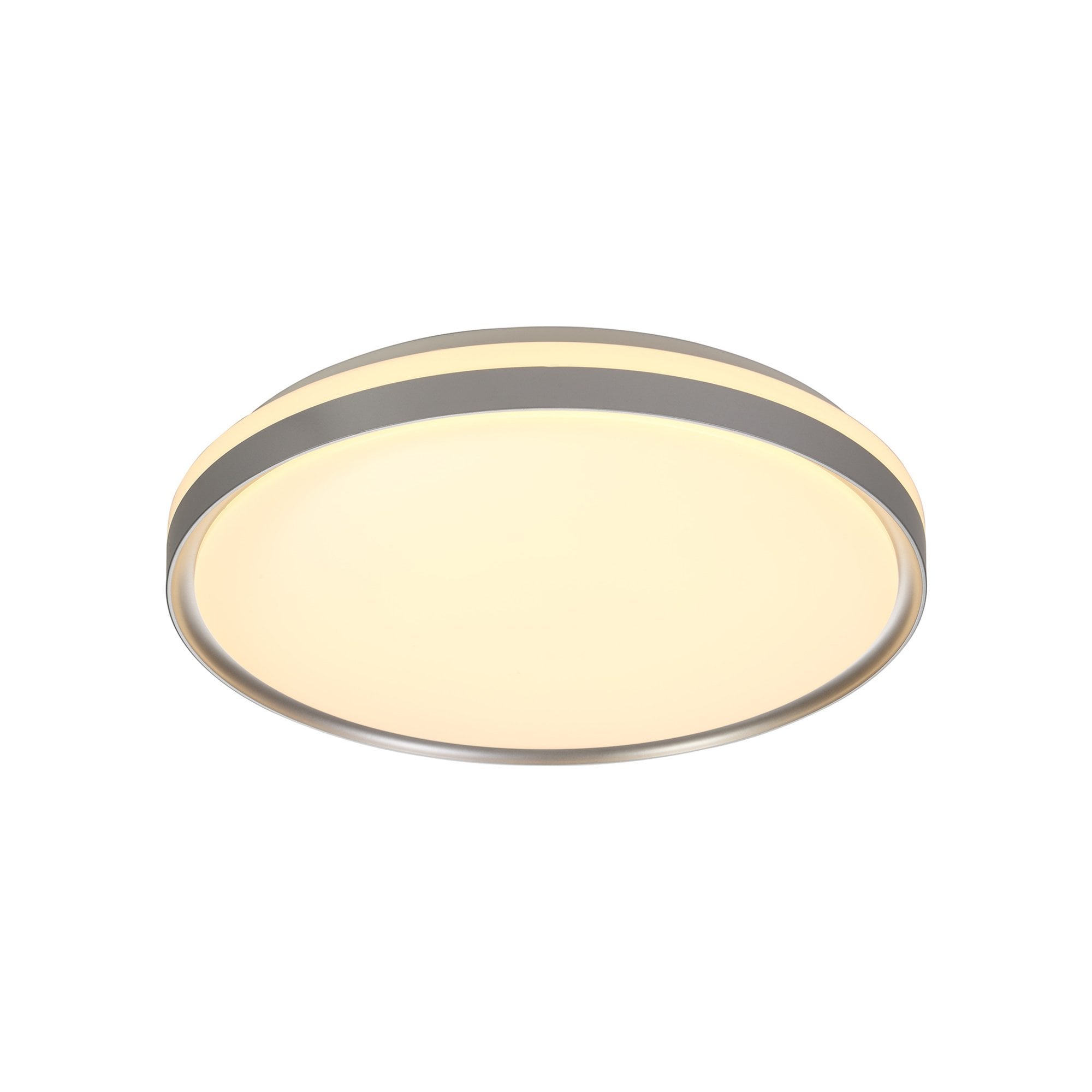 Fabula Carroll 48cm Dimmable LED Flush Light - Silver & White Acrylic - IP44