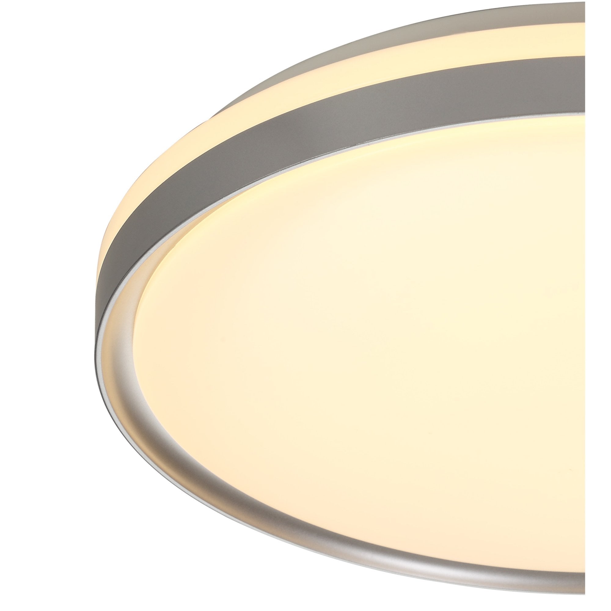 Fabula Carroll 48cm Dimmable LED Flush Light - Silver & White Acrylic - IP44