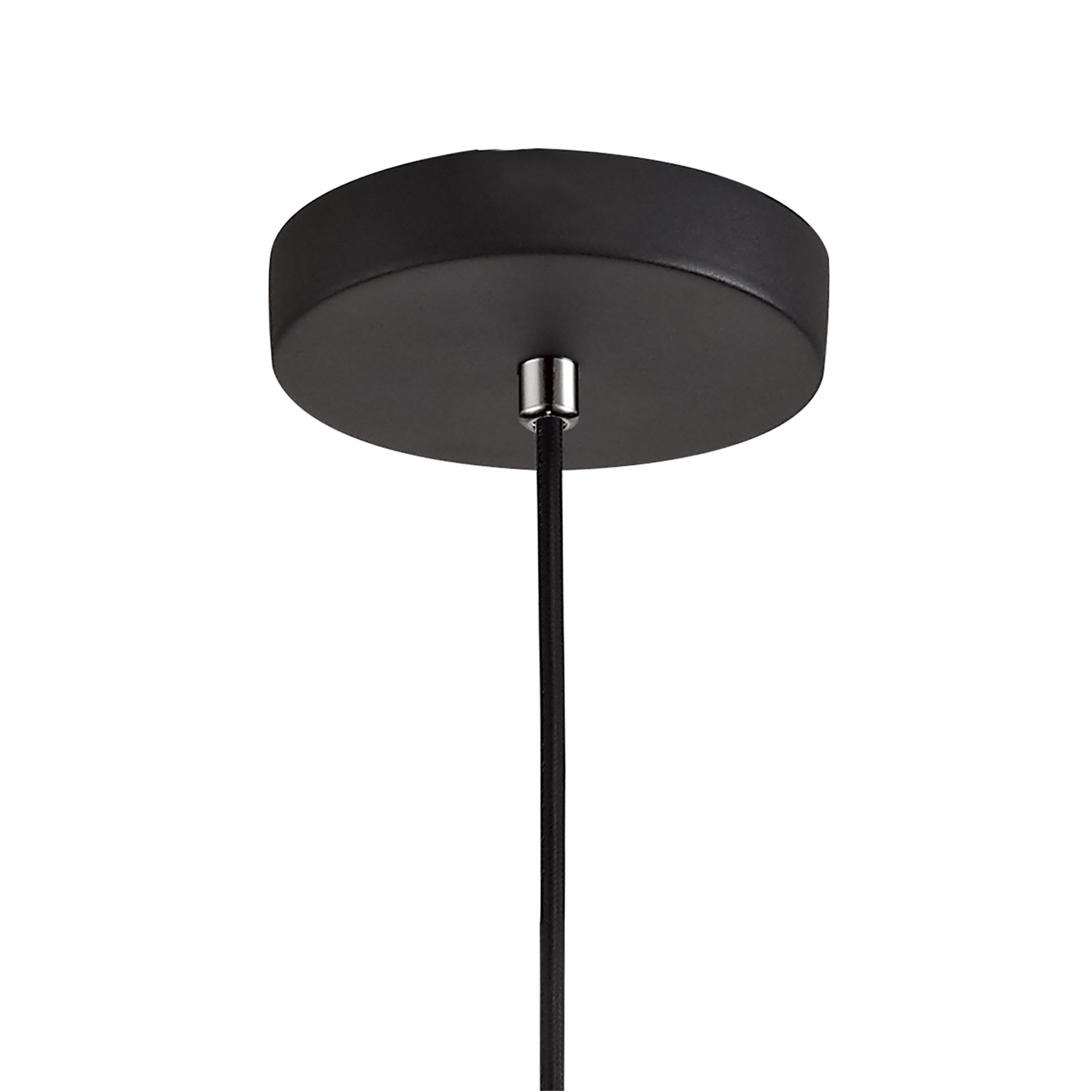 Fabula Rowans Single Pendant - Black & Clear Glass
