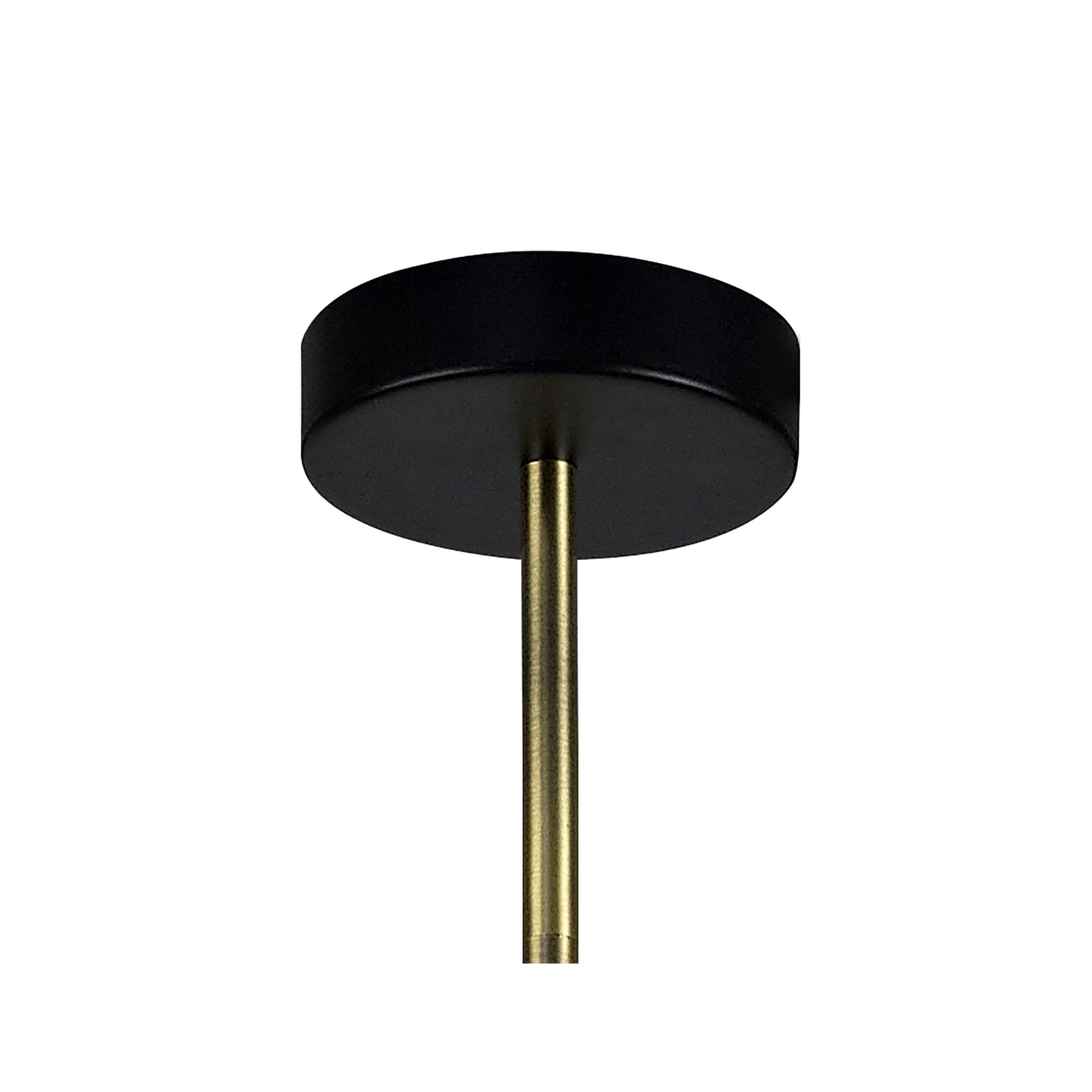 Fabula Appleby 12 Light Fixed Pendant - Matt Black, Antique Brass & Cognac Glass