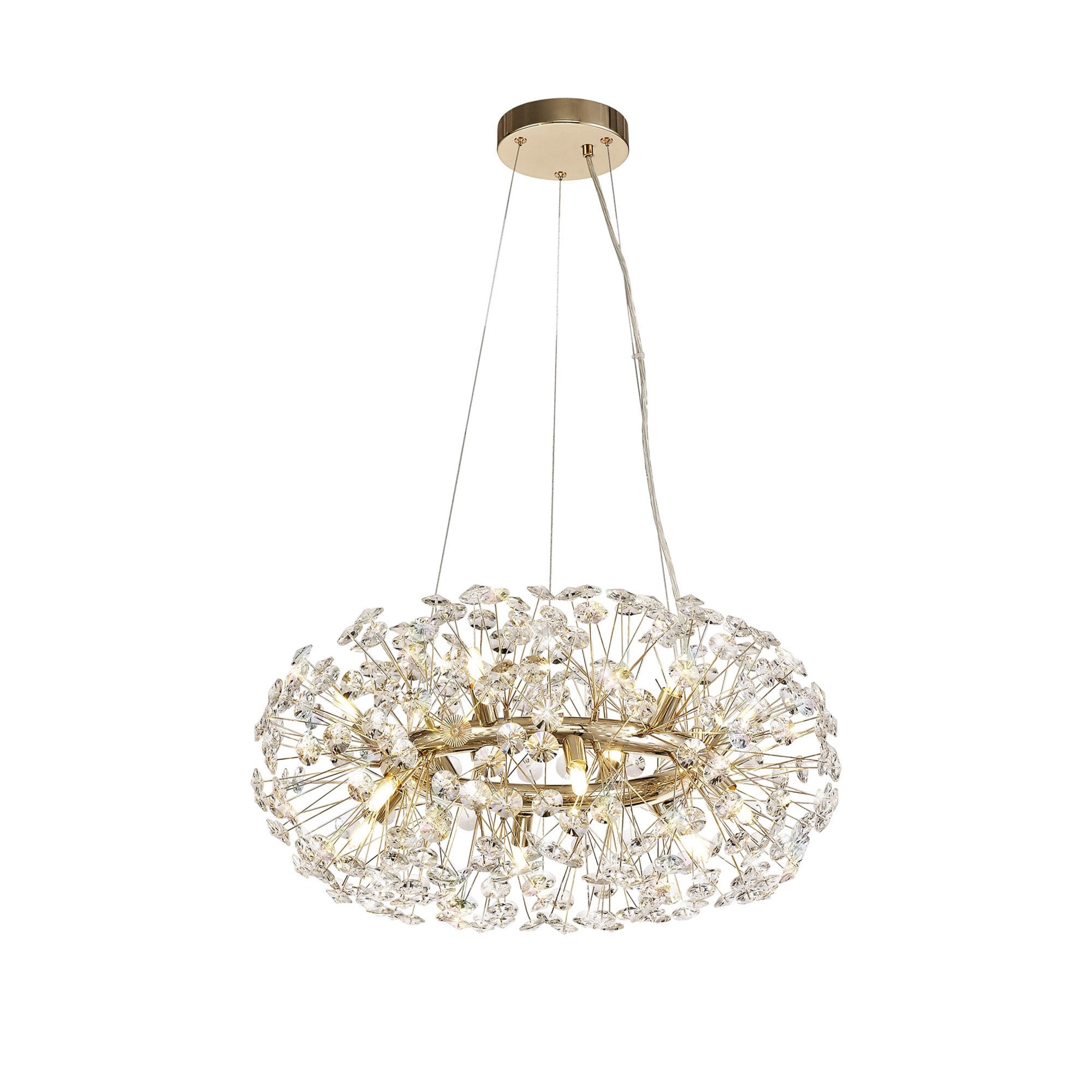 Fabula Grosvenor 12 Light Pendant - French Gold & Crystal