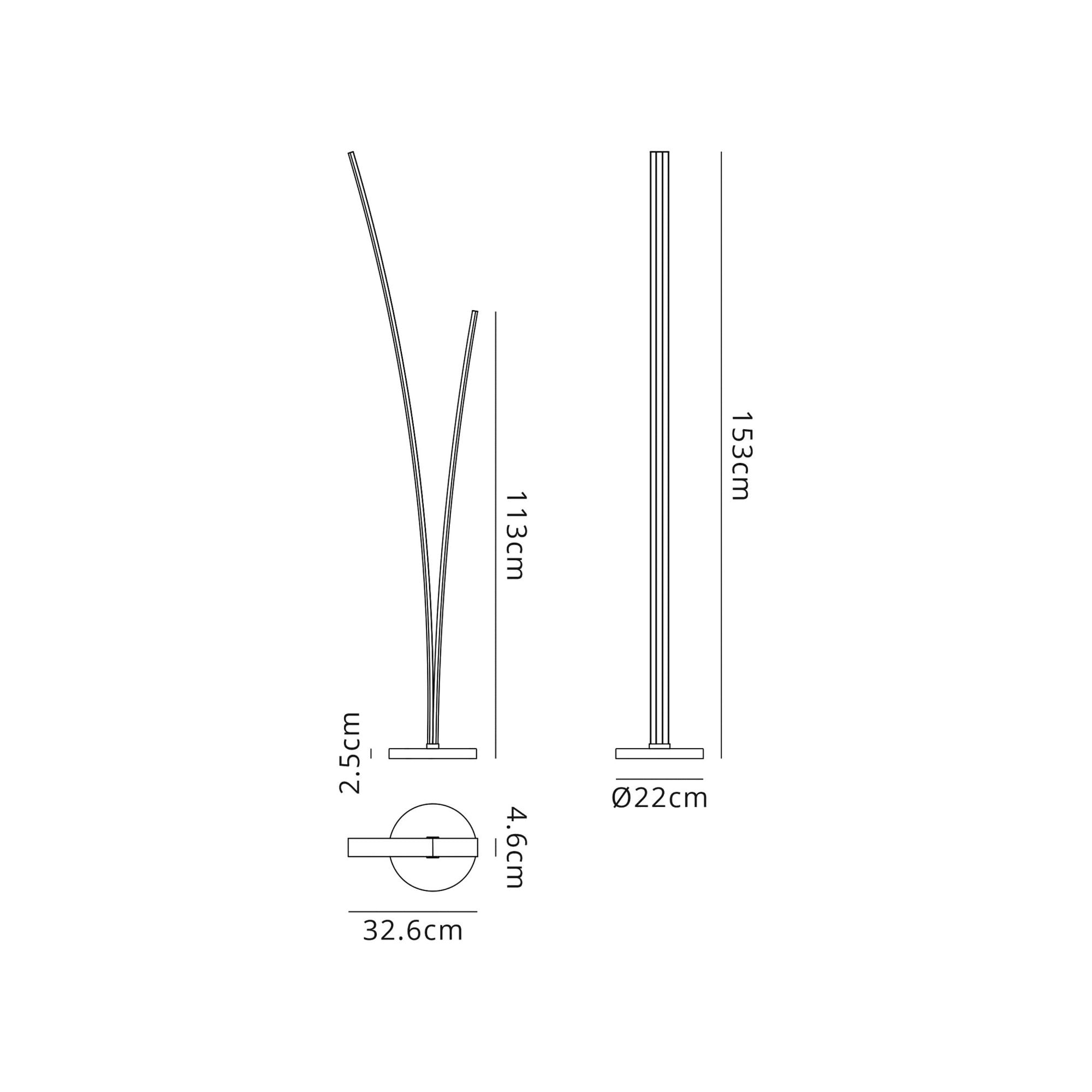 Fabula Barncroft 2 Light Dimmable LED Floor Light - White