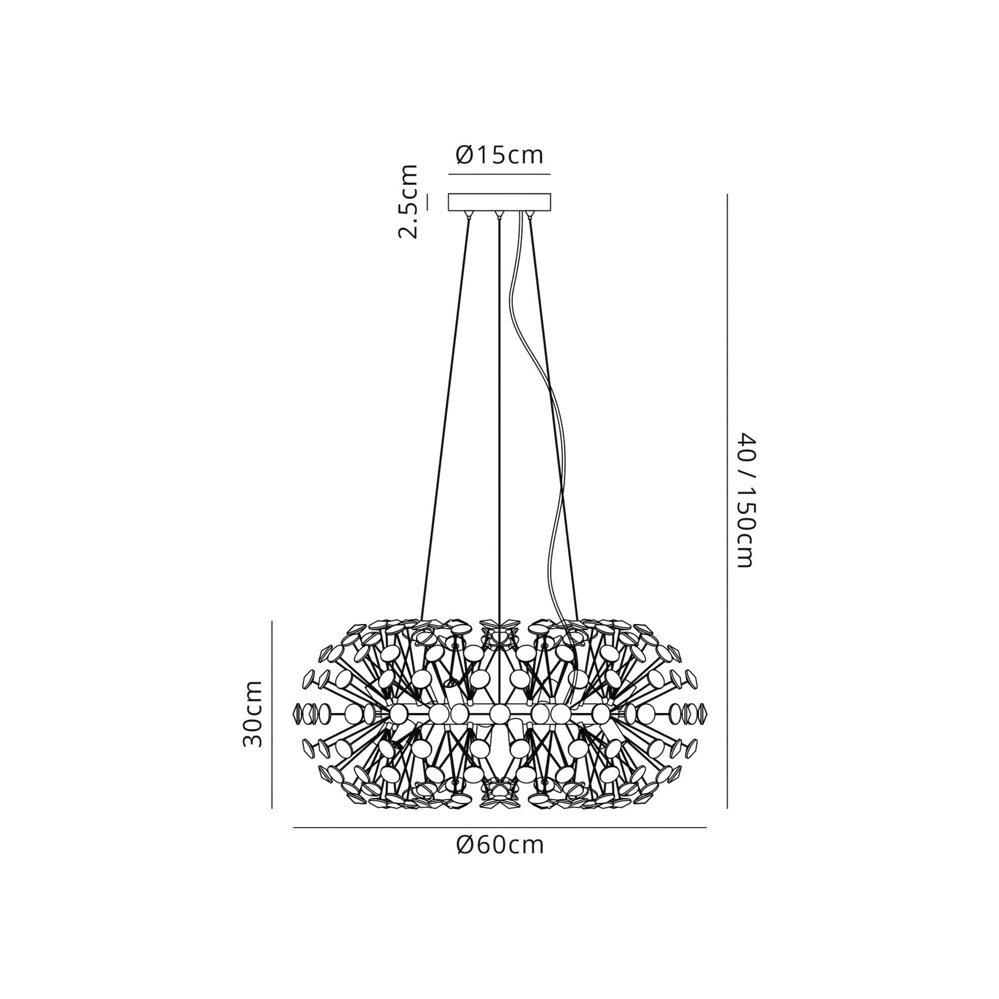 Fabula Grosvenor 12 Light Pendant - Polished Chrome & Crystal