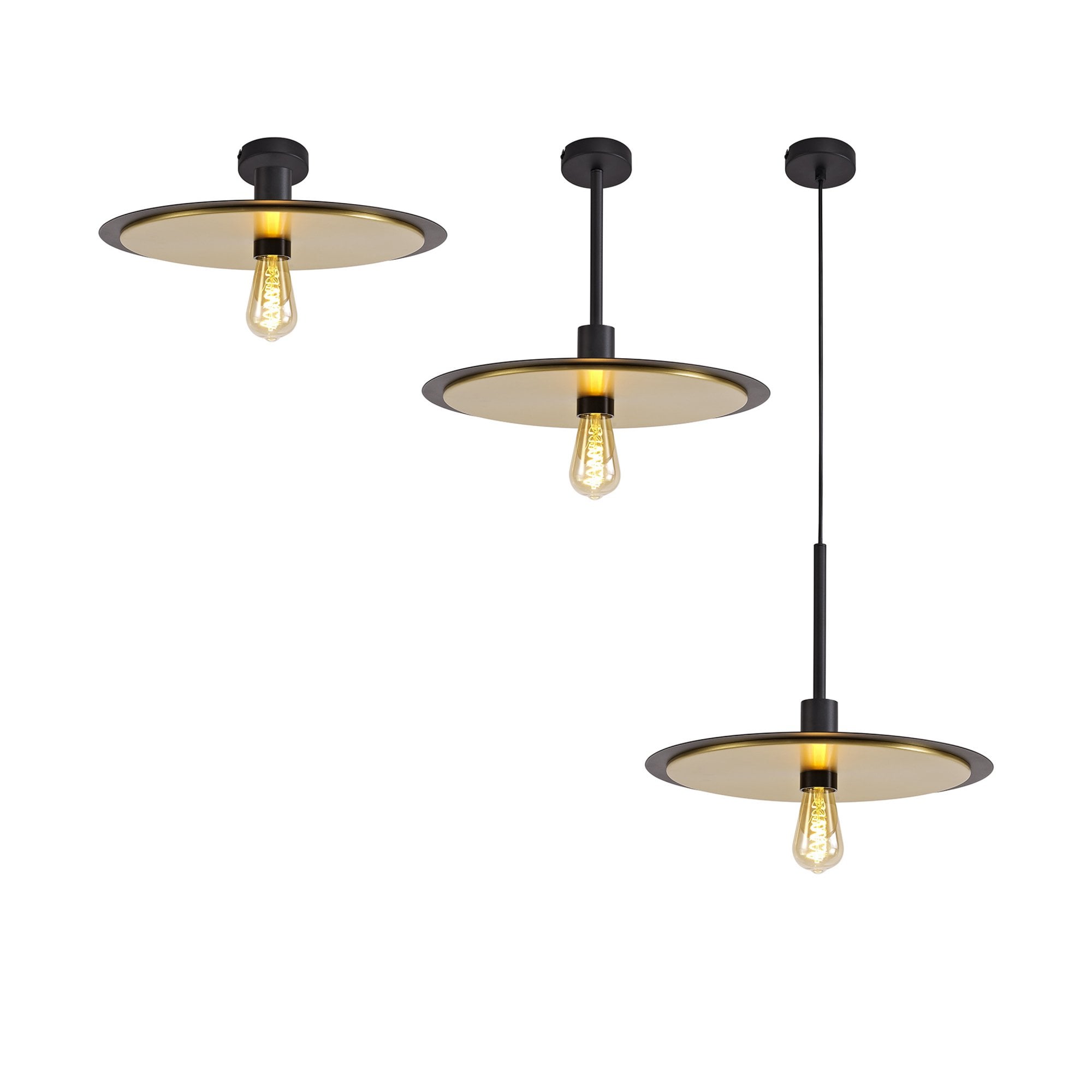 Fabula Valley Single Flush/Semi-Flush/Pendant - Black & Gold