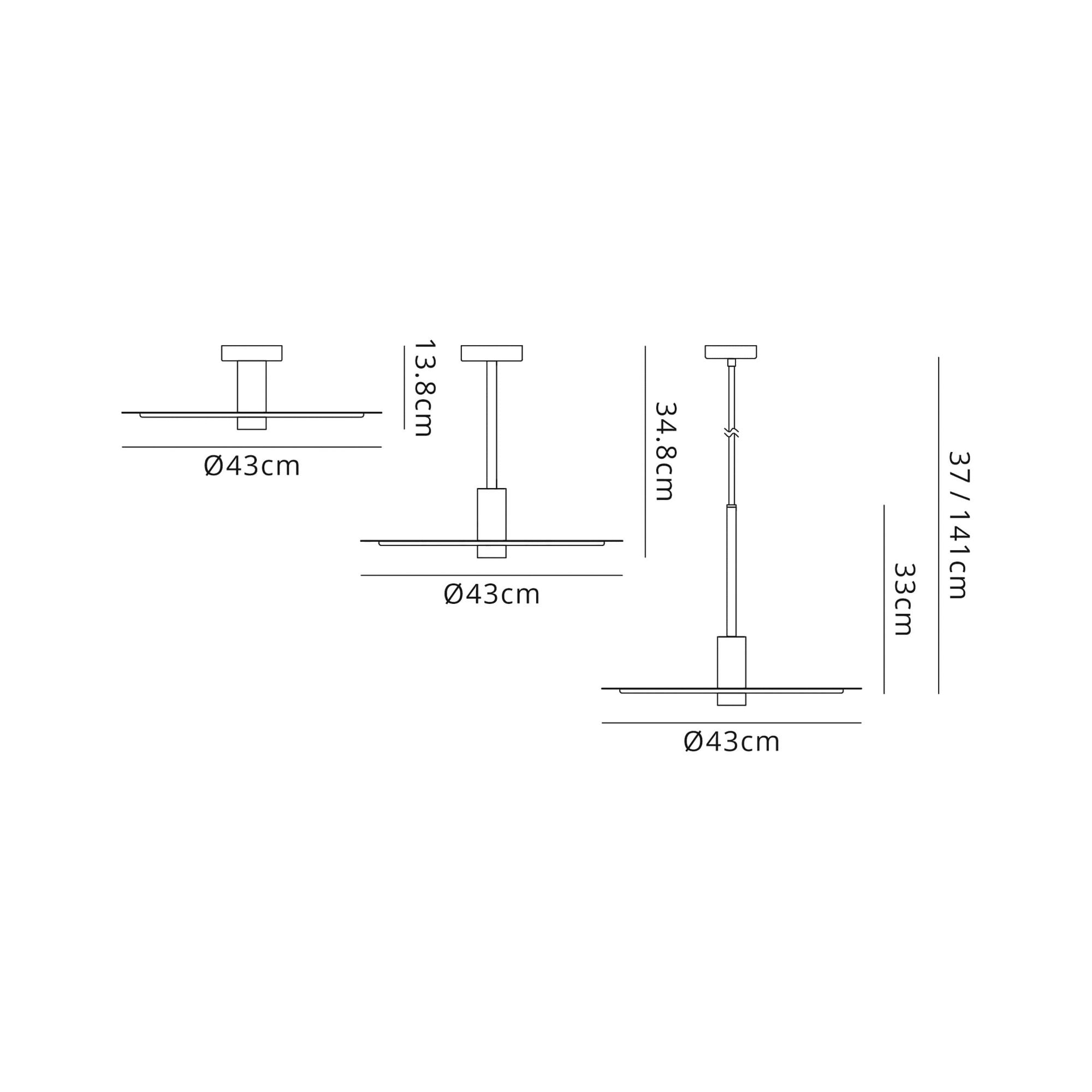 Fabula Valley Single Flush/Semi-Flush/Pendant - Black & Gold