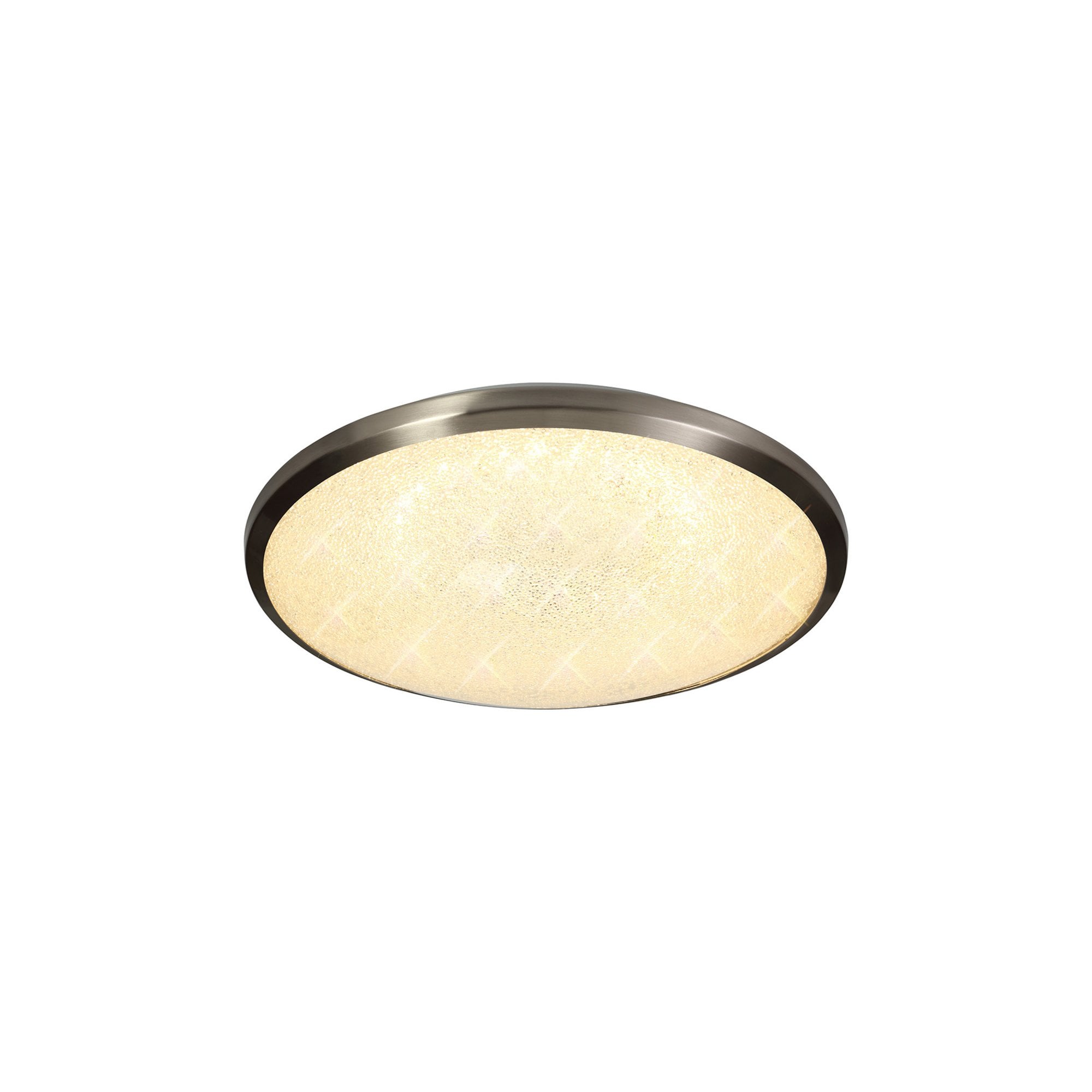 Fabula Lancaster 35cm LED Flush Light - Satin Nickel & Crystaline - IP44