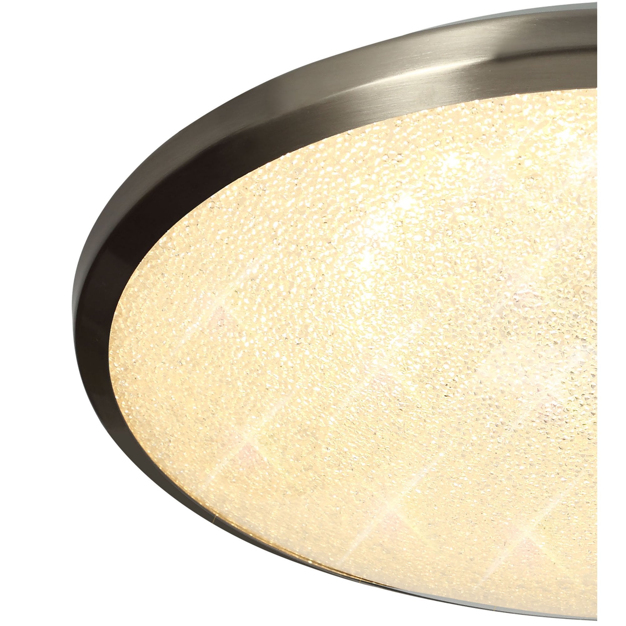 Fabula Lancaster 35cm LED Flush Light - Satin Nickel & Crystaline - IP44