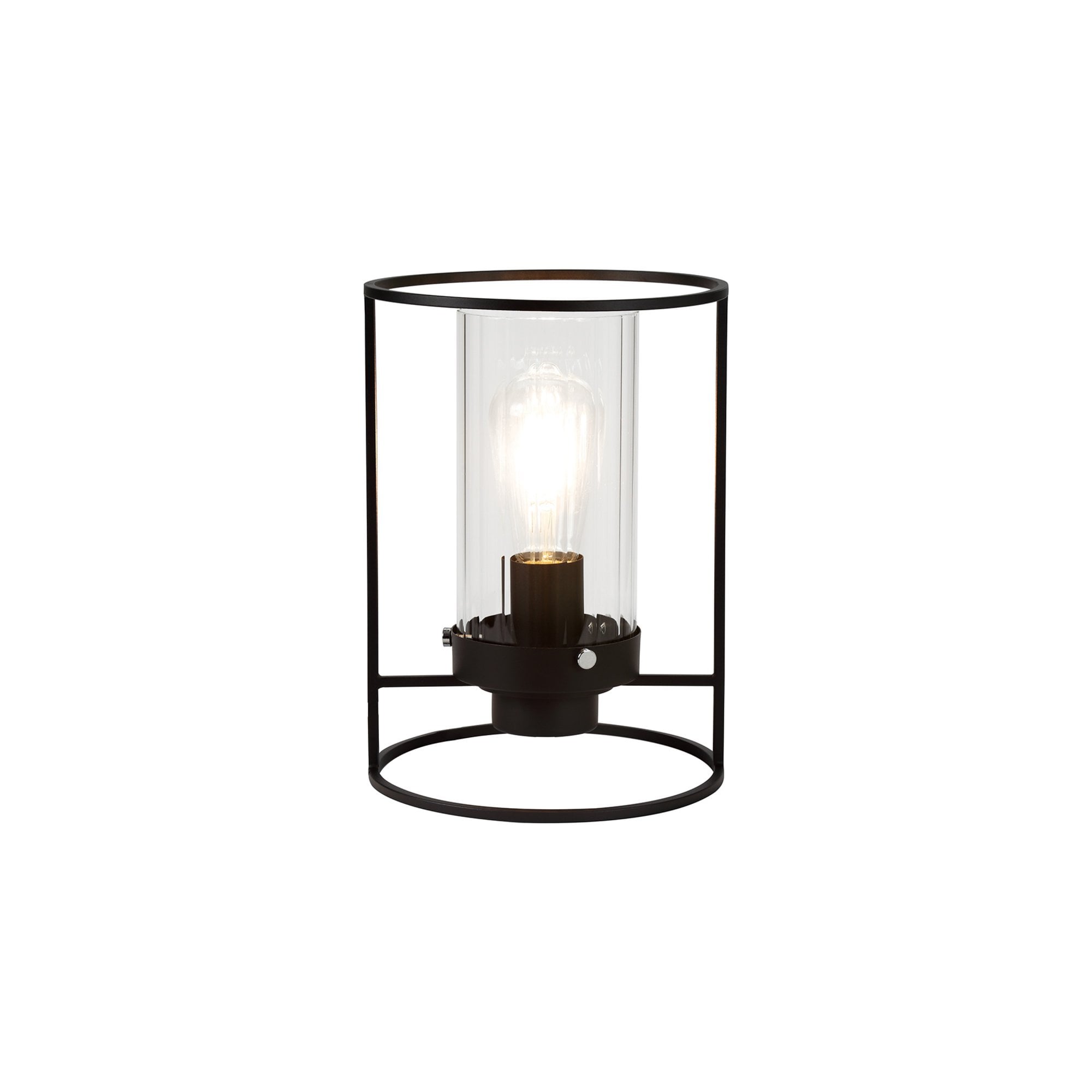 Fabula Rowans Single Table Lamp - Black & Clear Glass