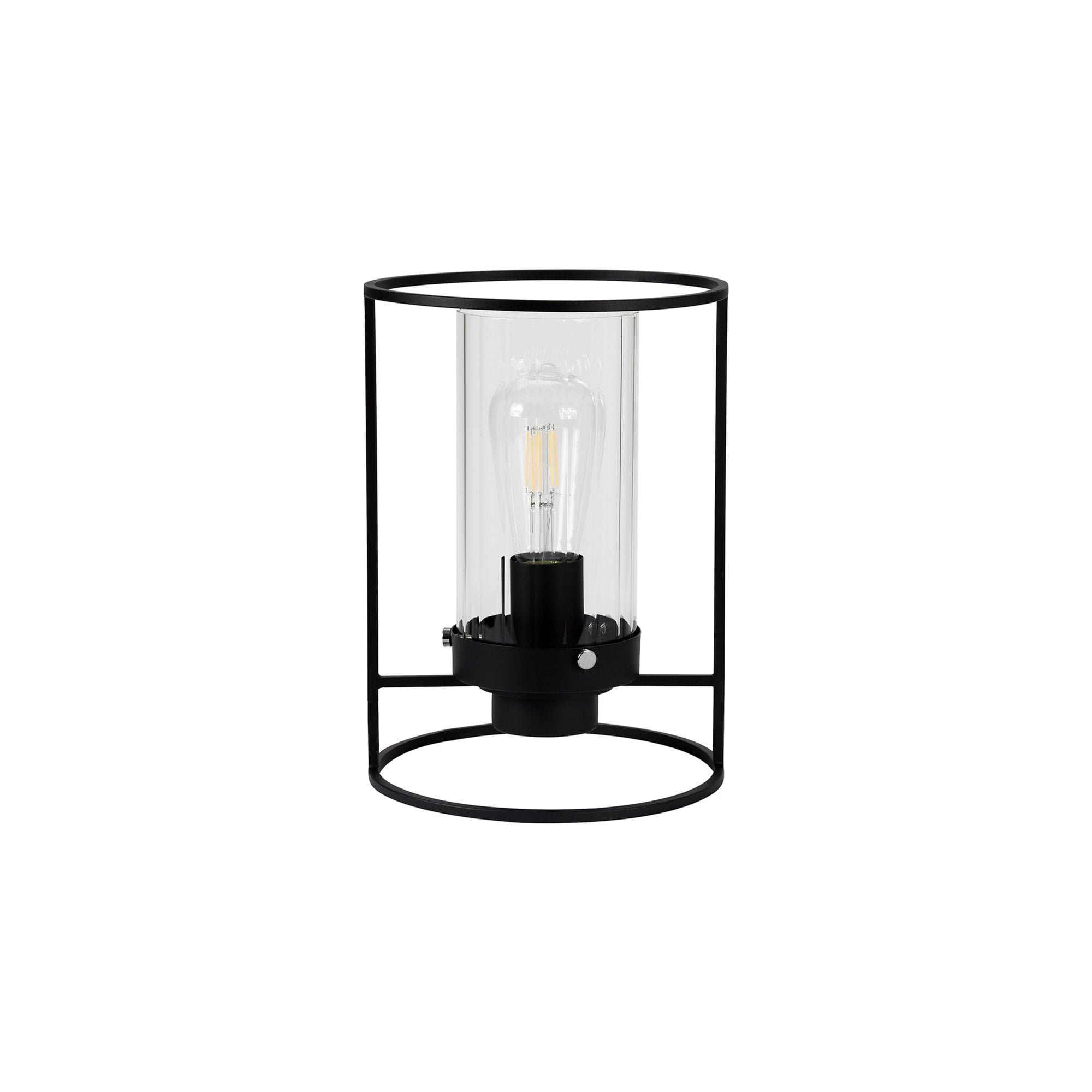 Fabula Rowans Single Table Lamp - Black & Clear Glass