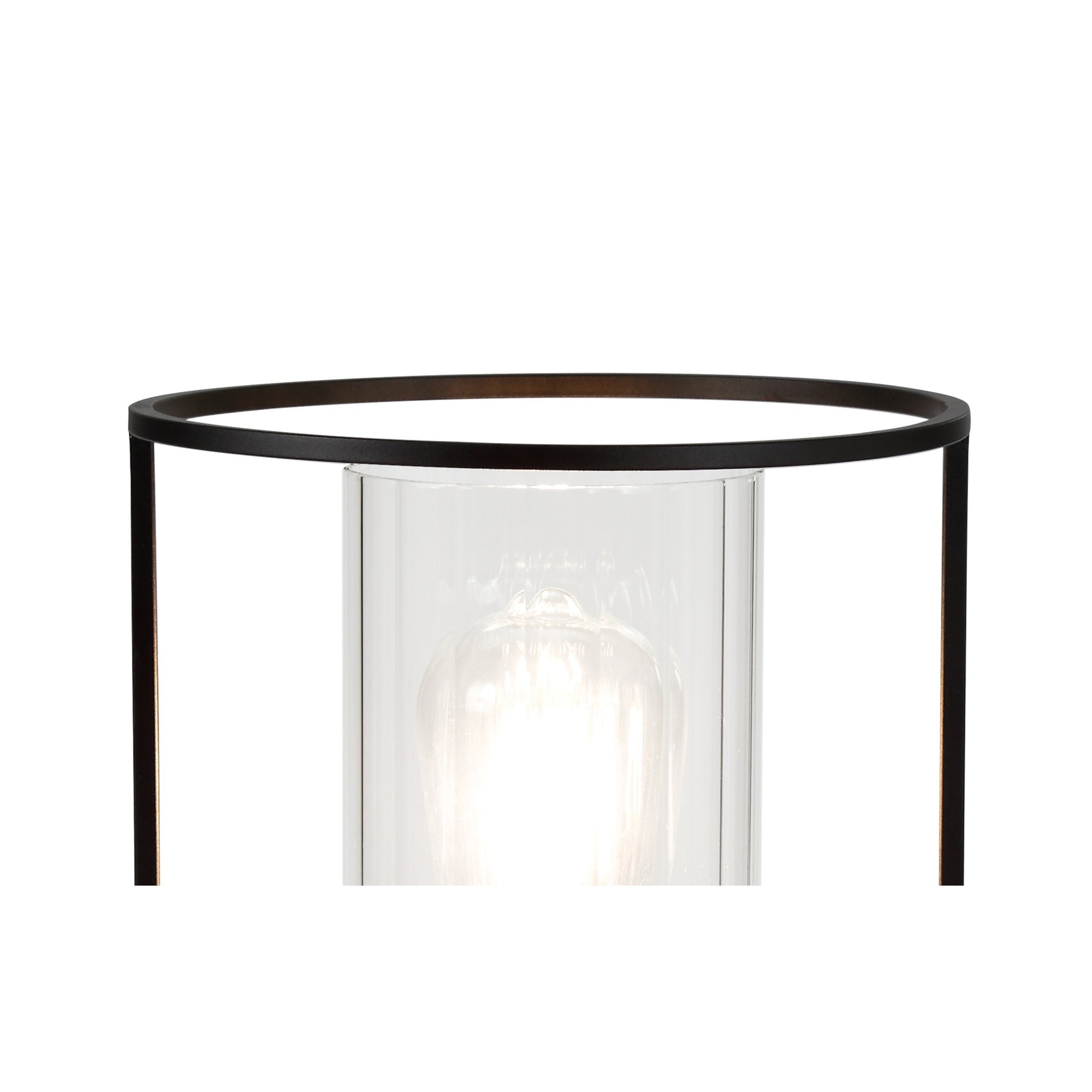 Fabula Rowans Single Table Lamp - Black & Clear Glass