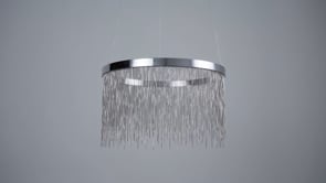 Endon Zelma Single Light Pendant  - Chrome Plate & Silver Effect Chain