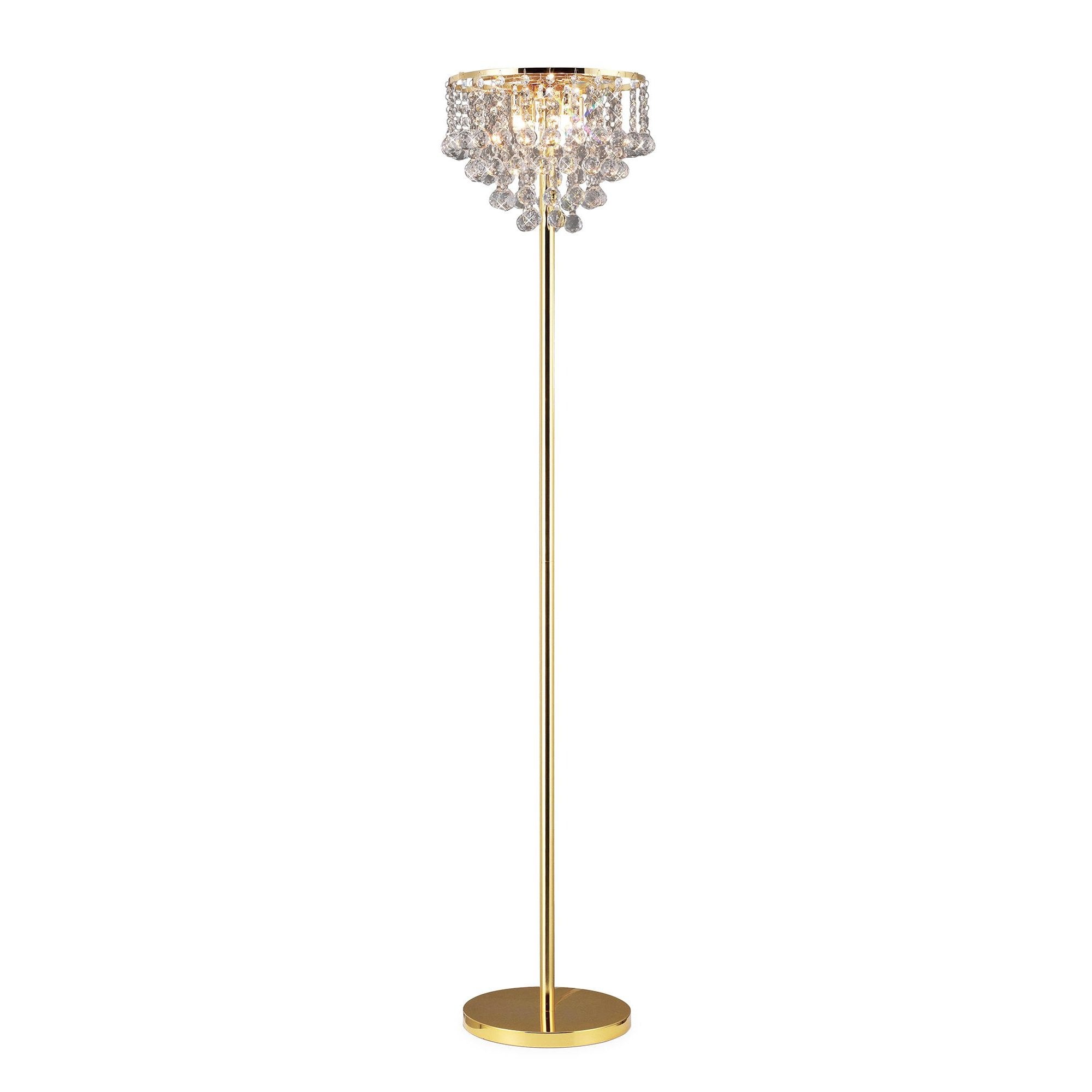 Diyas IL30032 Atla Floor Lamp 4 Light French Gold/Crystal