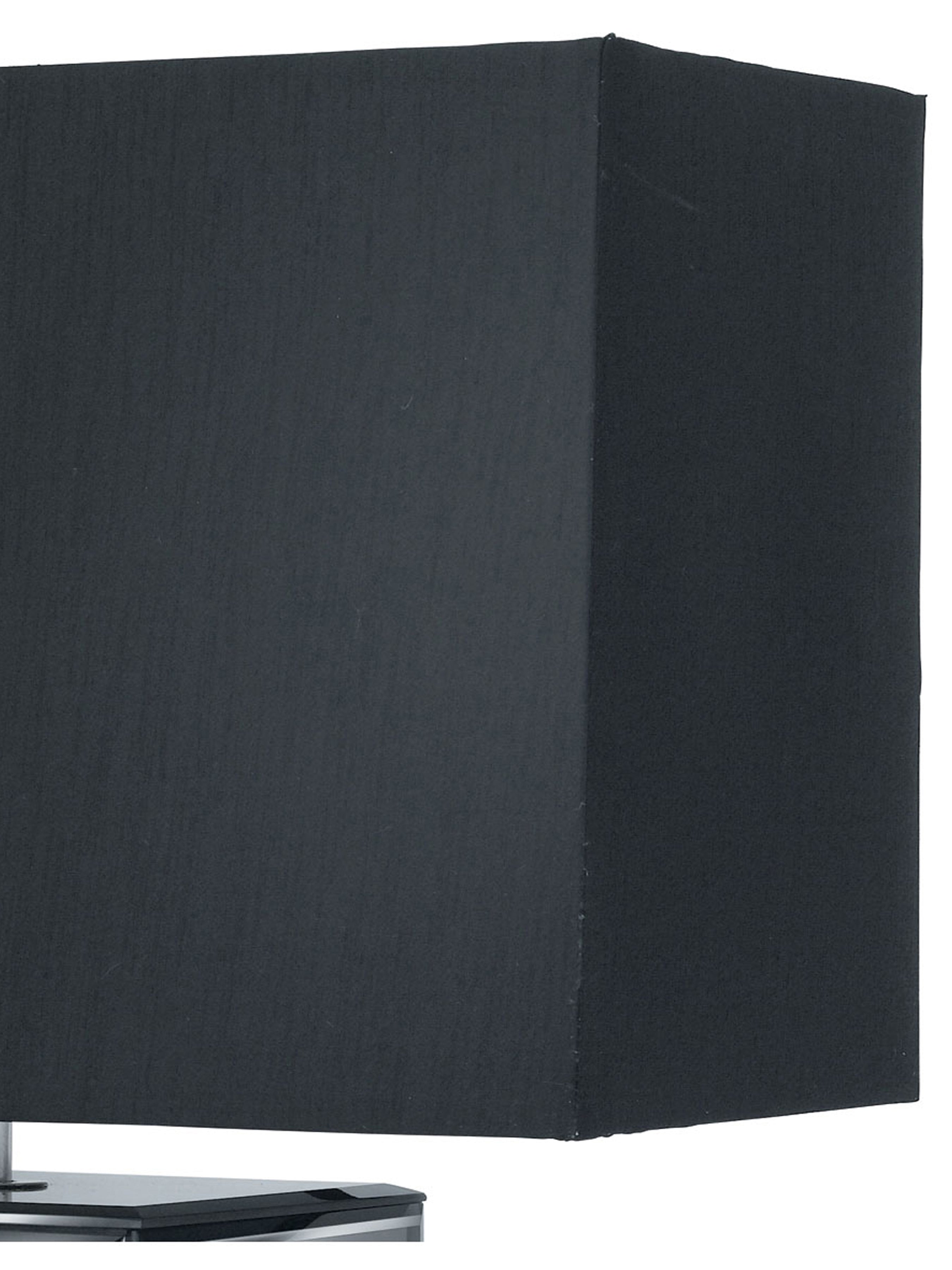 Searchlight Merton Table Lamp - Tall Black - Black Faux Silk Shade