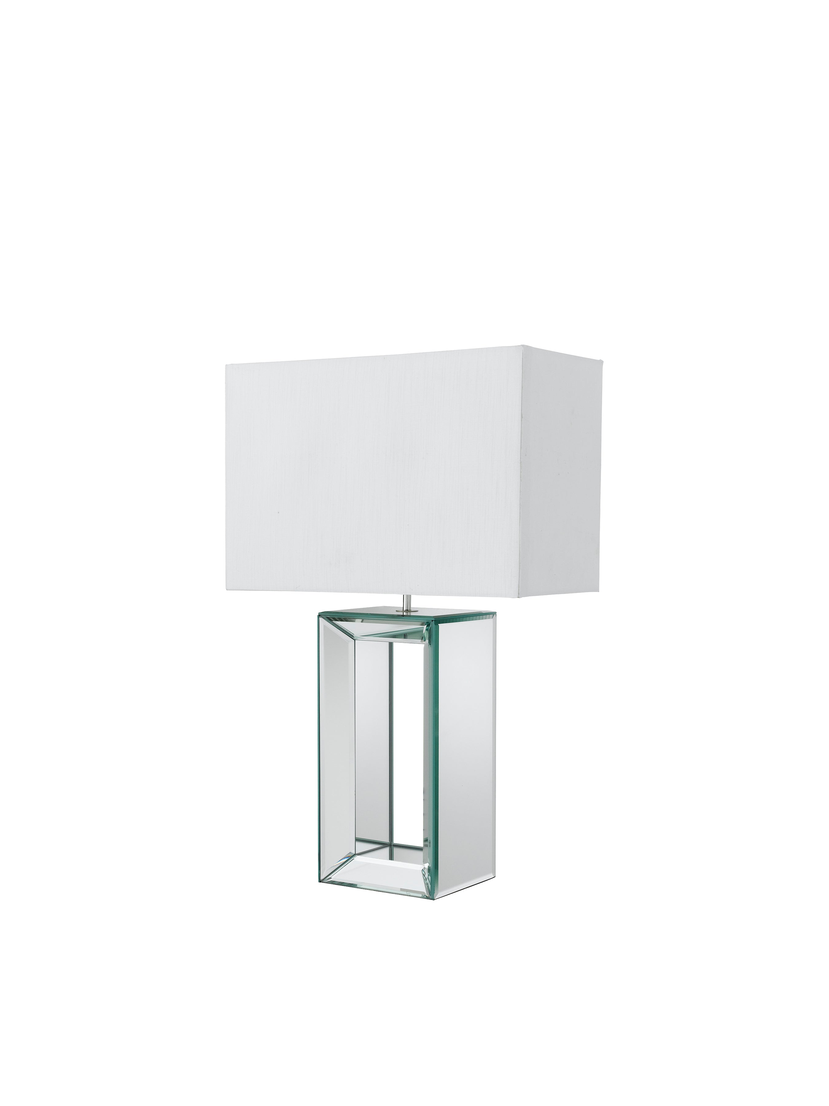 Searchlight Merton Table Lamp - Mertoned Base & White Faux Silk Shade