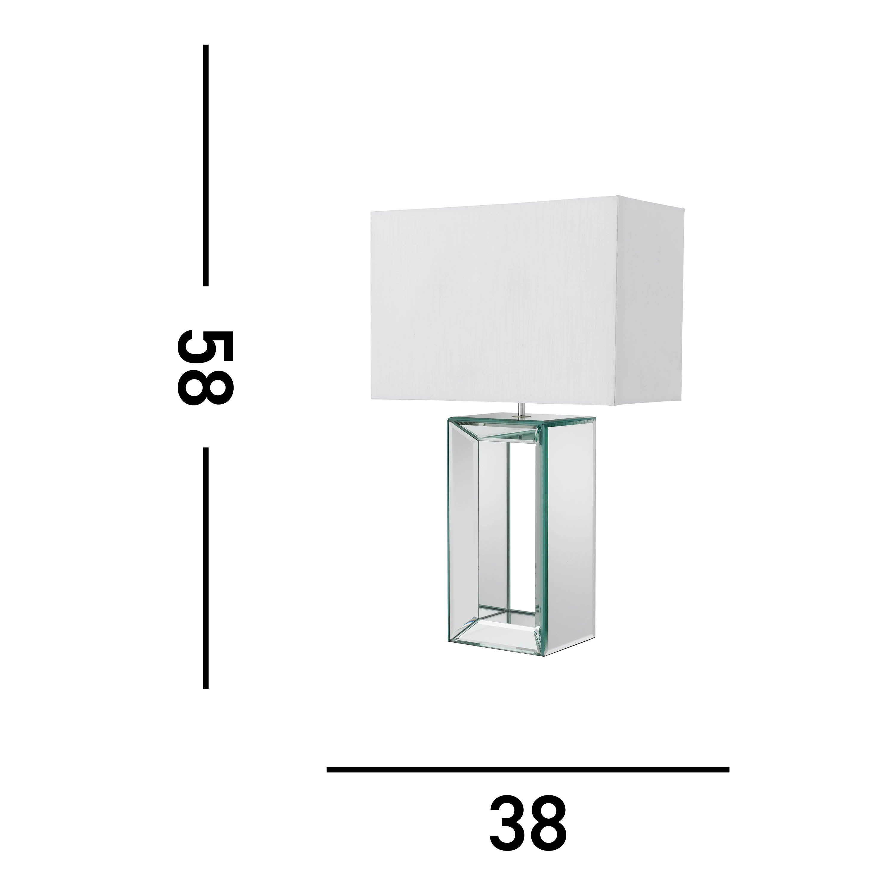 Searchlight Merton Table Lamp - Mertoned Base & White Faux Silk Shade