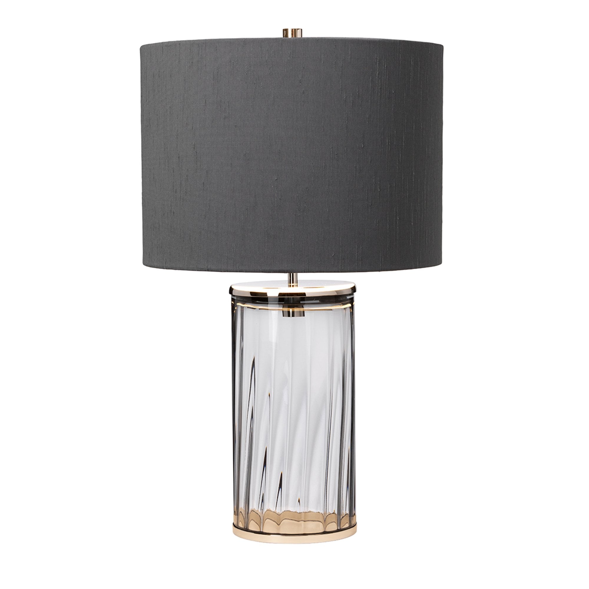Quintiesse Reno Single Table Lamp - Smoke - Polished Nickel