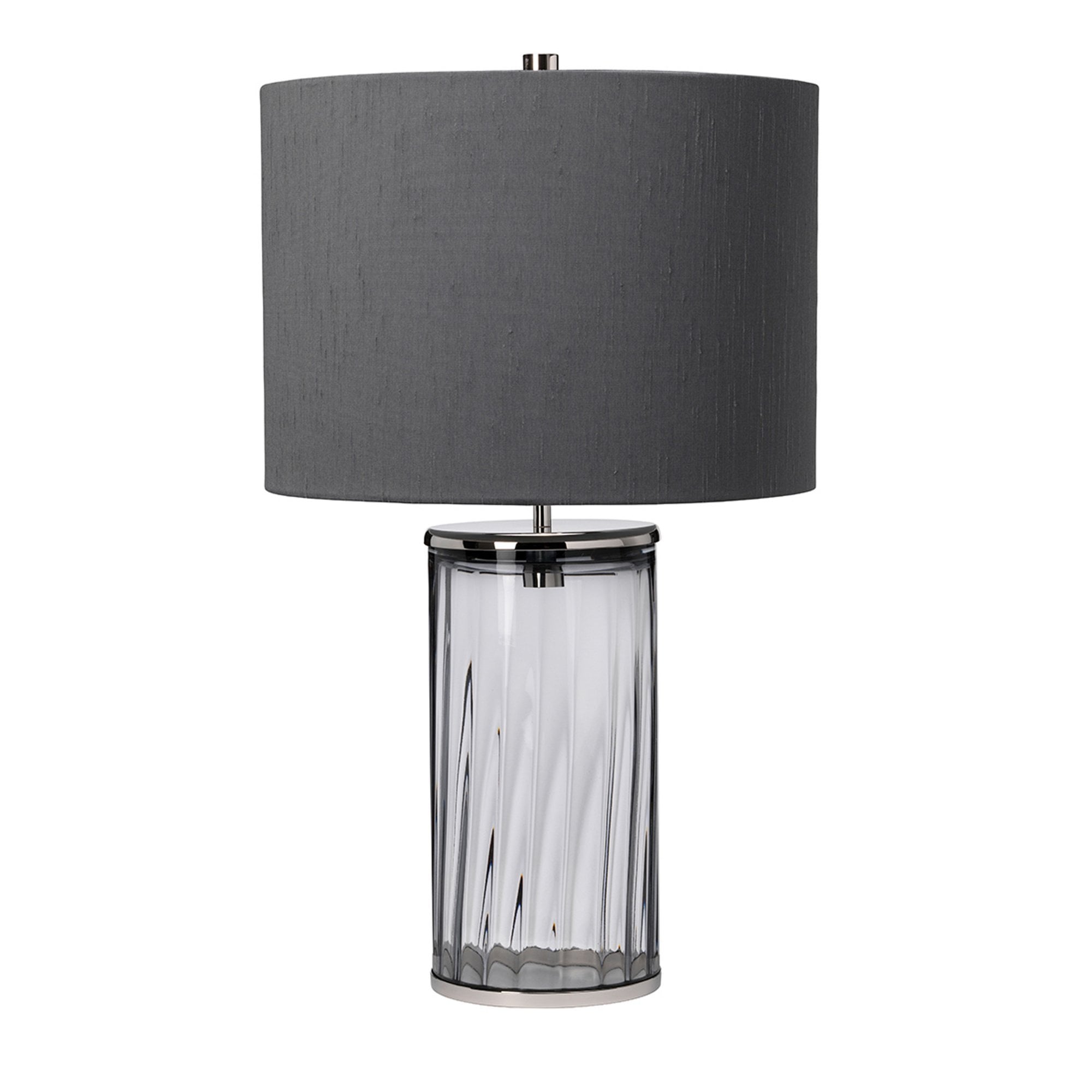 Quintiesse Reno Single Table Lamp - Smoke - Polished Nickel