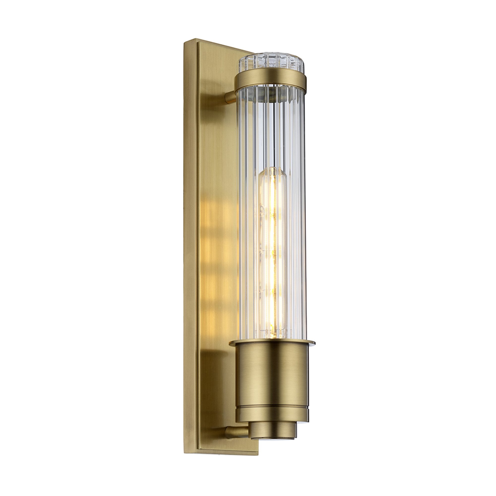 Quintiesse Wellington Single Bathroom Wall Light - Aged Brass