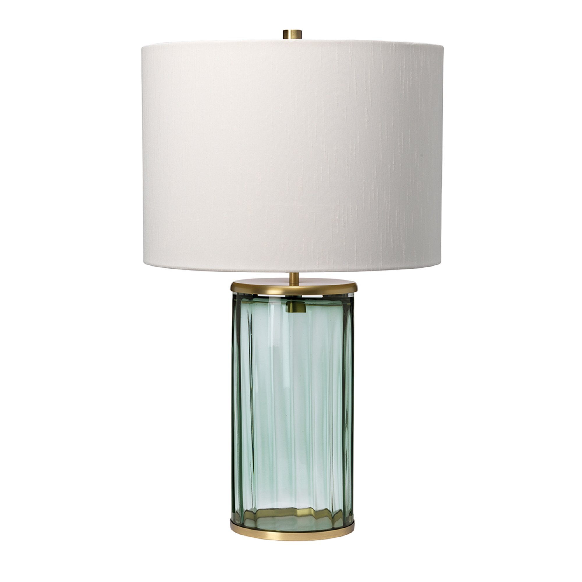 Quintiesse Reno Single Table Lamp - Green - Aged Brass