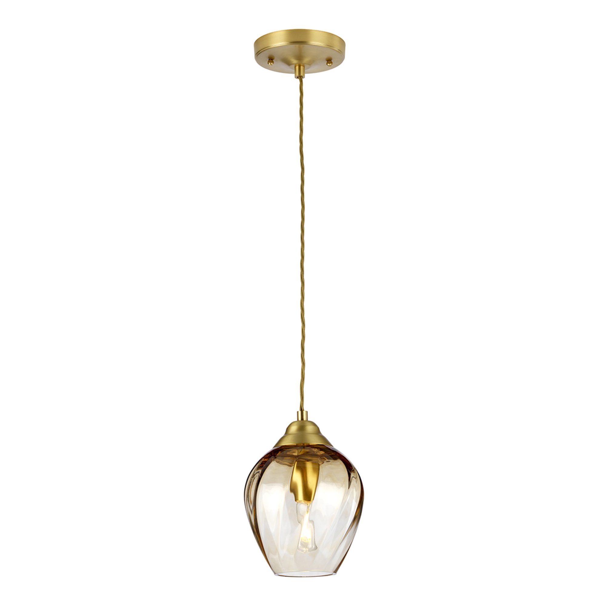 Elstead Tiber Single Pendant - Brushed Brass