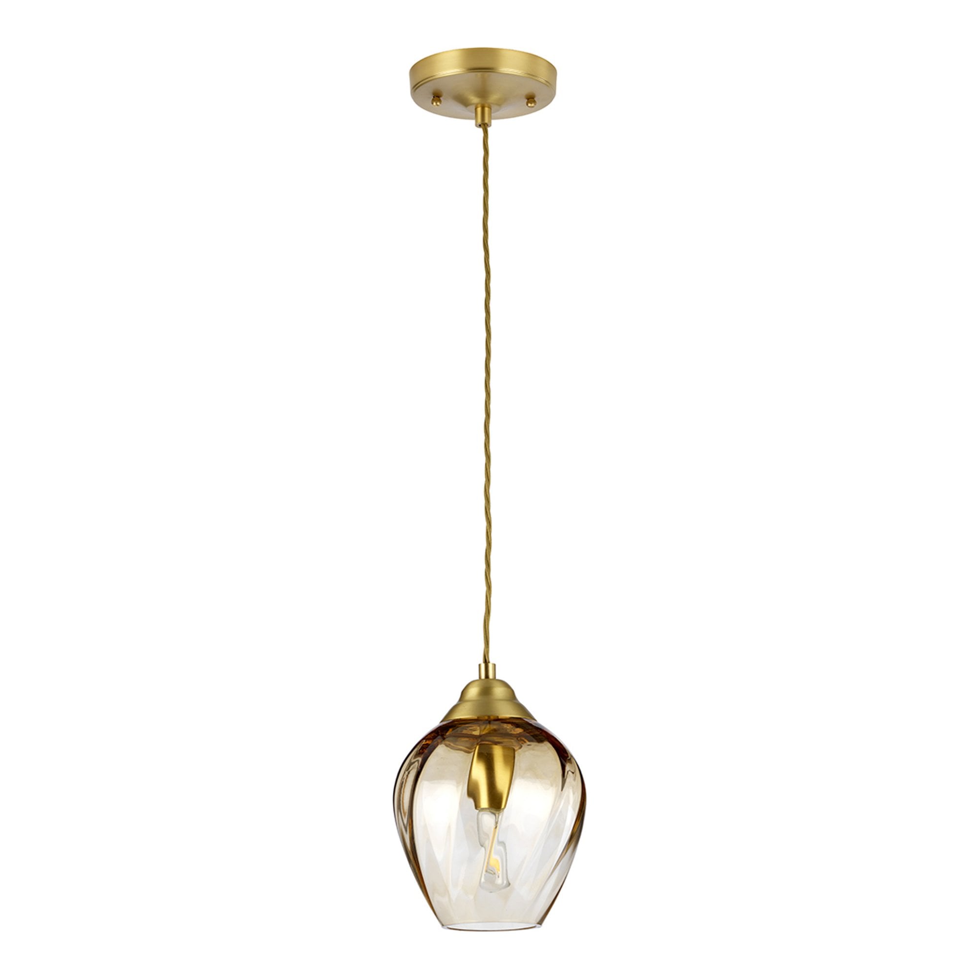 Elstead Tiber Single Pendant - Brushed Brass