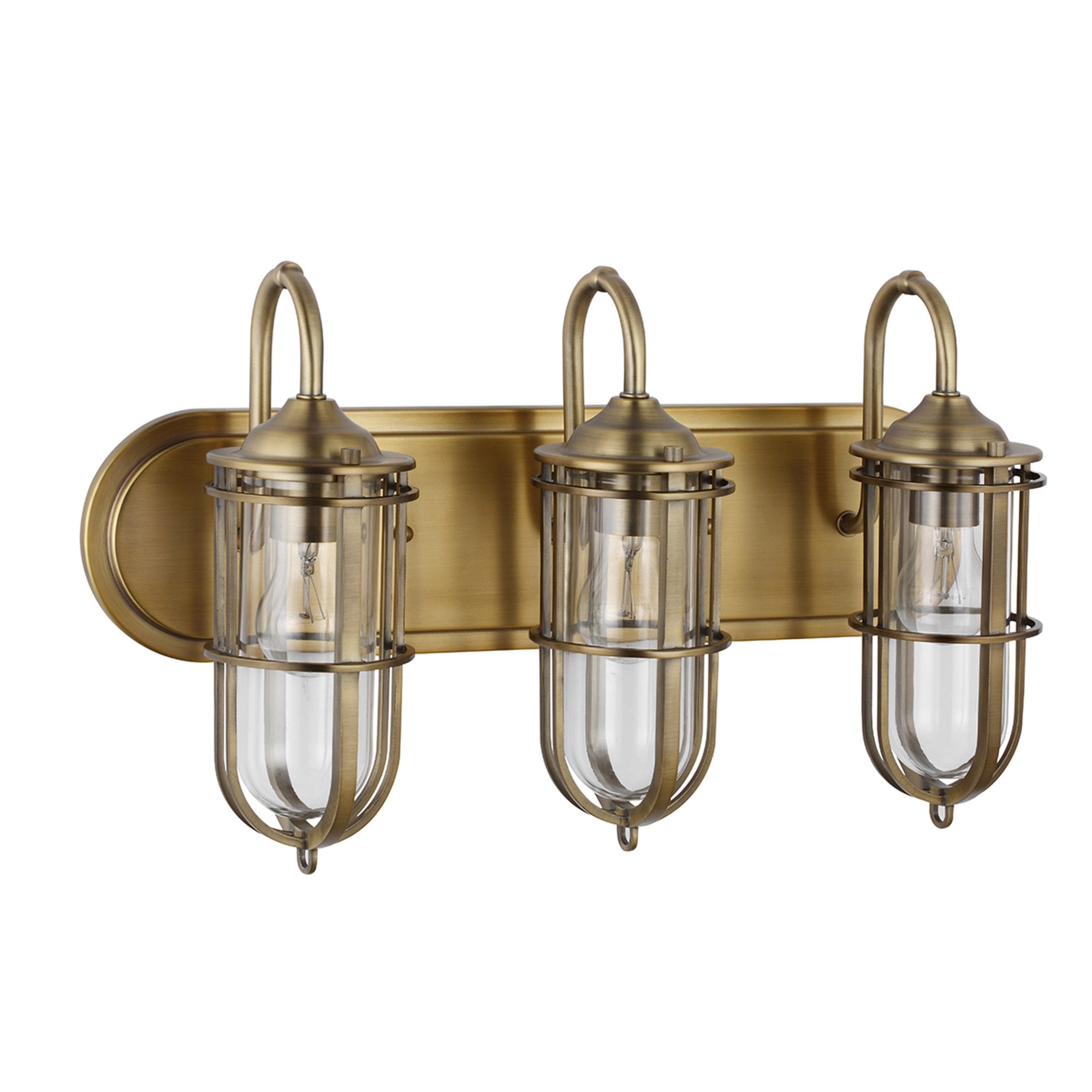 Quintiesse Urban Restoration 3 Light Bathroom Wall Light - Dark Antique Brass