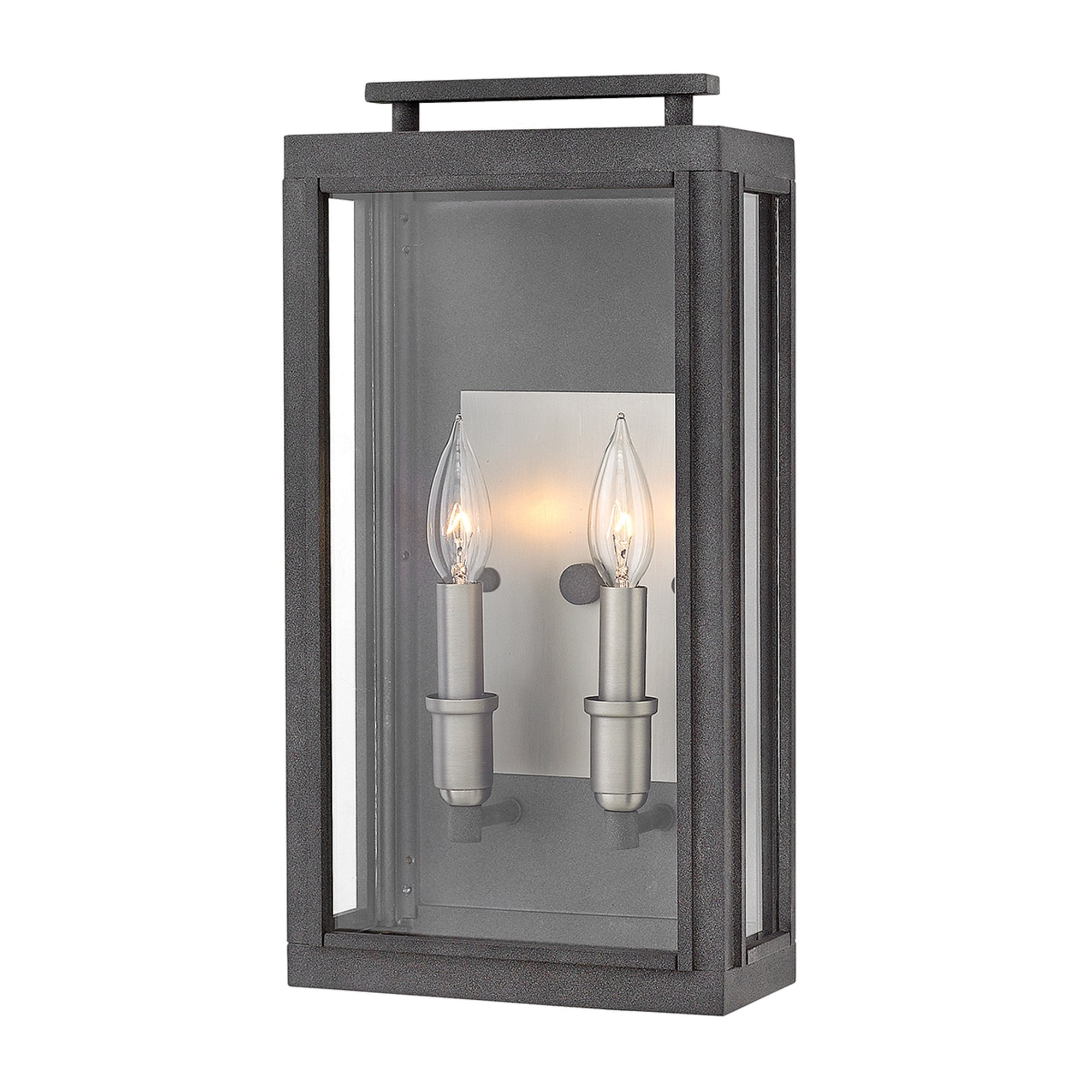Quintiesse Sutcliffe 2 Light Wall Lantern - Aged Zinc & Antique Nickel