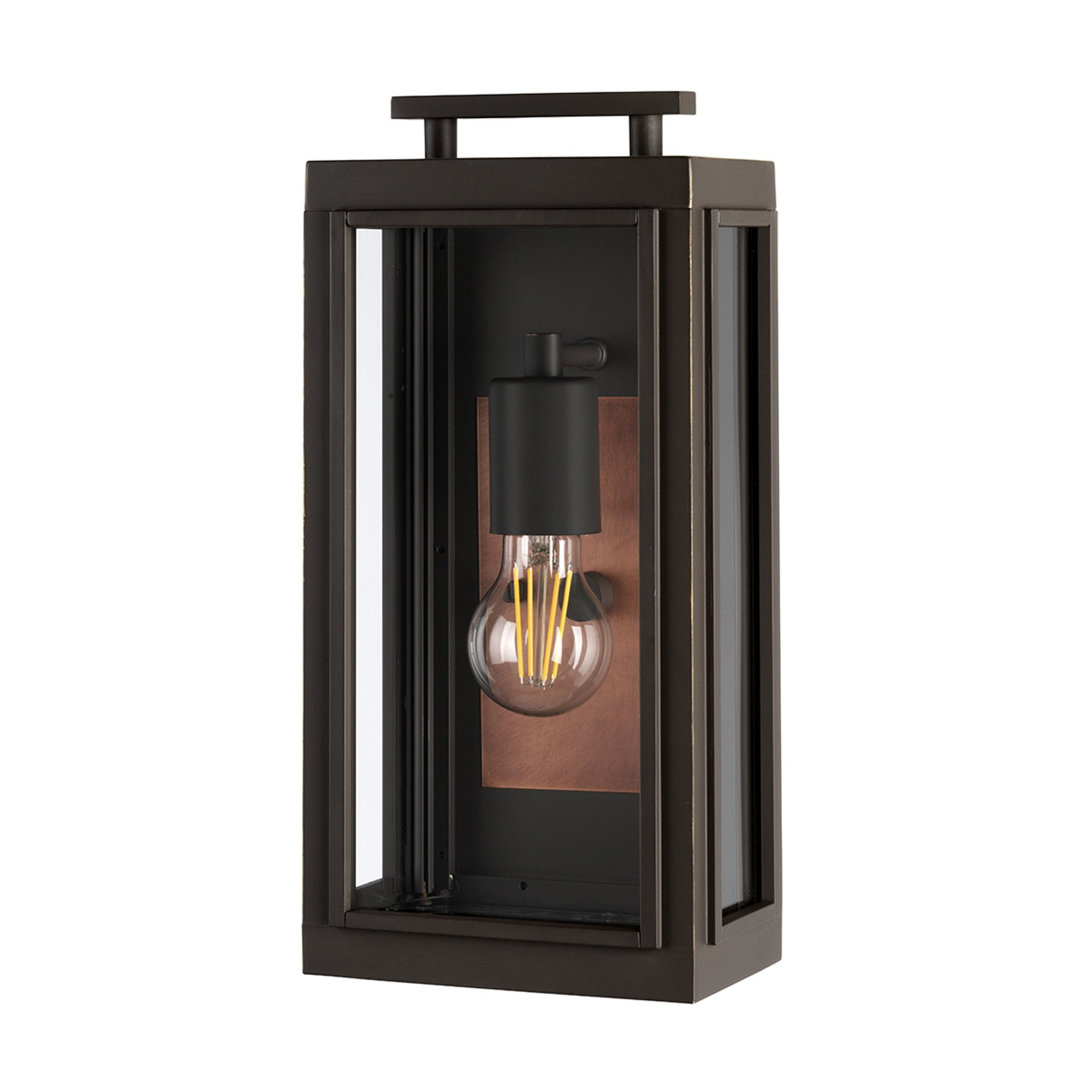 Quintiesse Sutcliffe Single Wall Lantern - Oil Rubbed Bronze & Copper