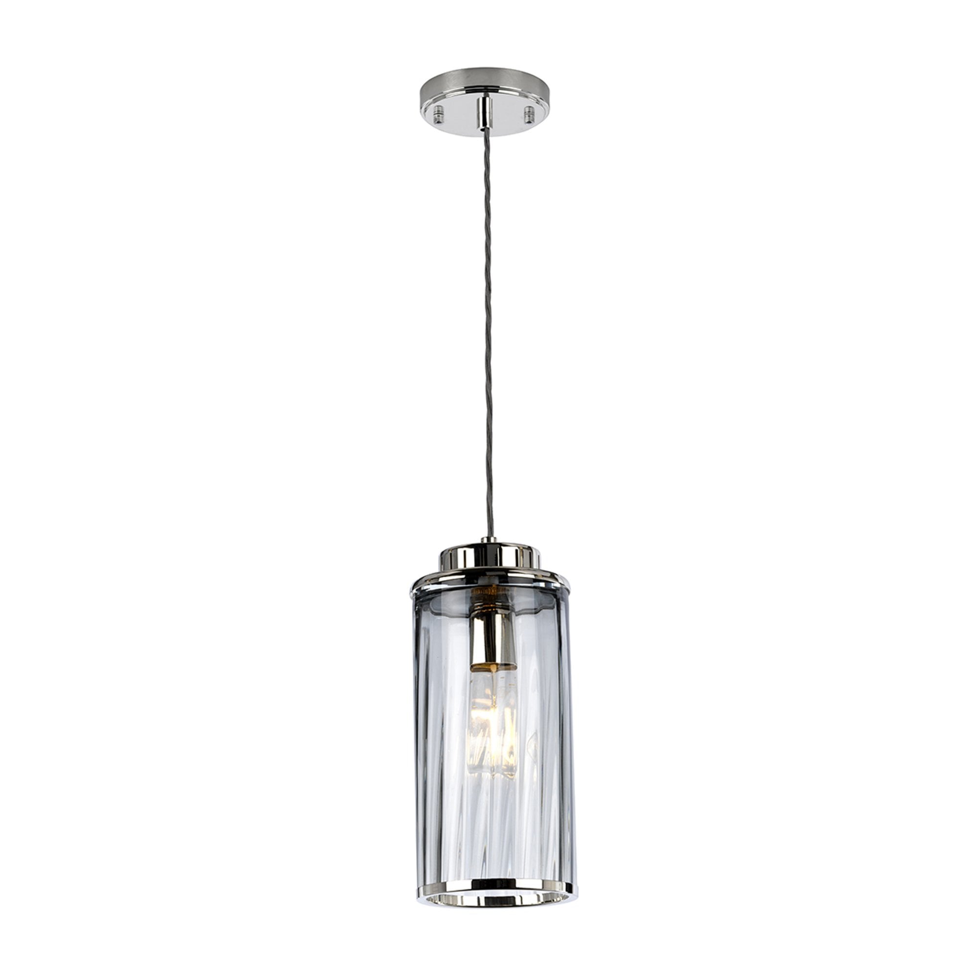 Elstead Reno Single Pendant - Polished Nickel