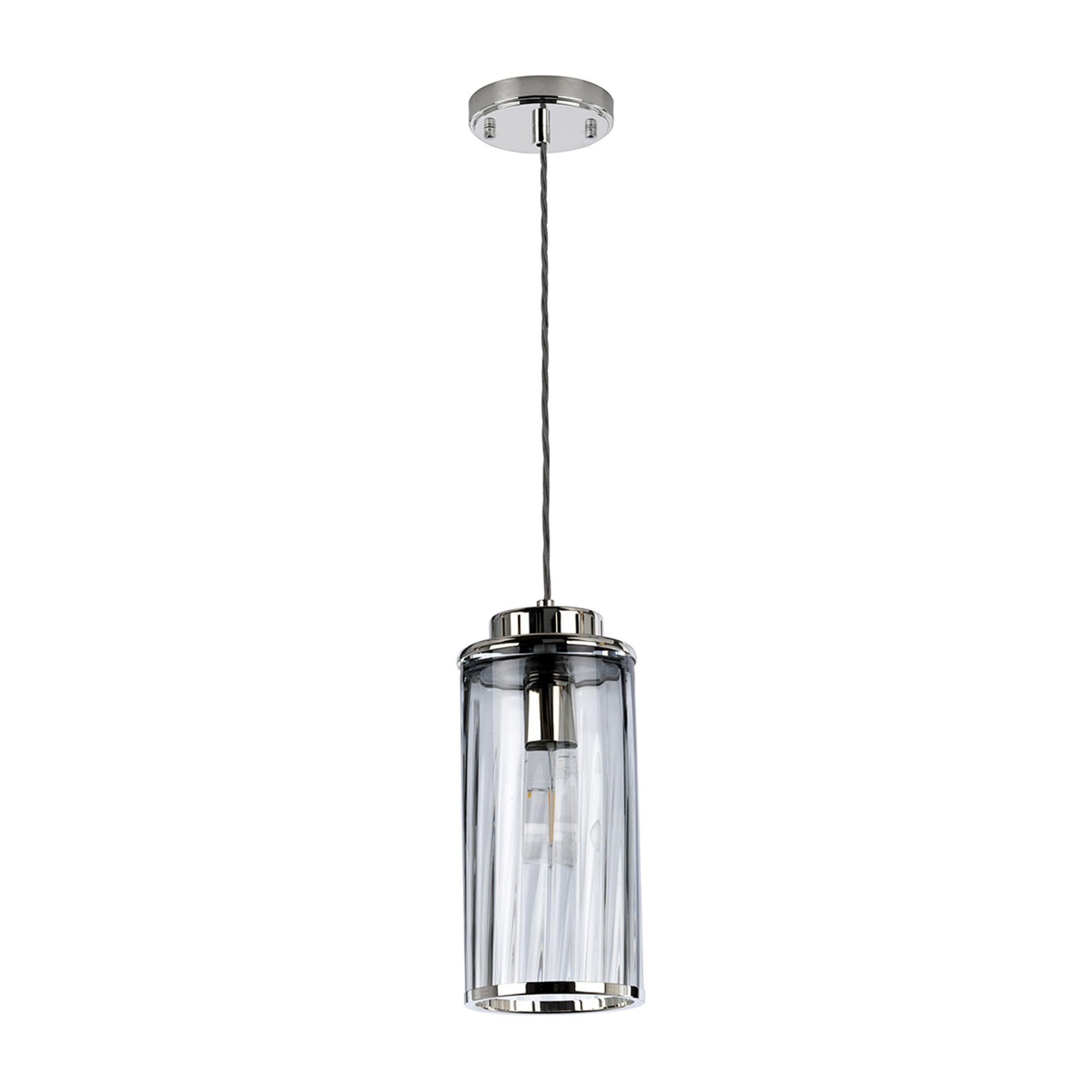 Elstead Reno Single Pendant - Polished Nickel