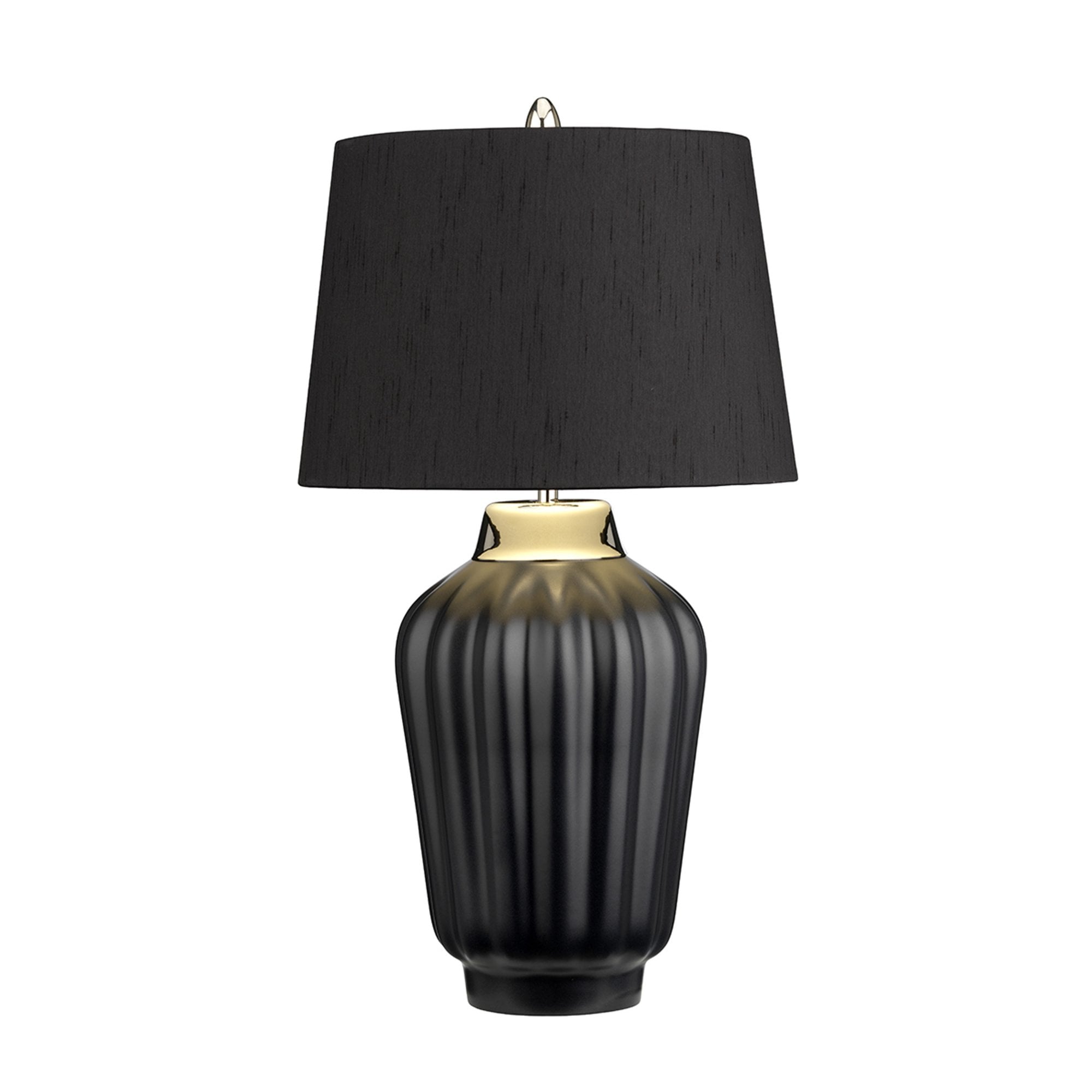 Quintiesse Bexley Single Table Lamp - Black & Polished Nickel