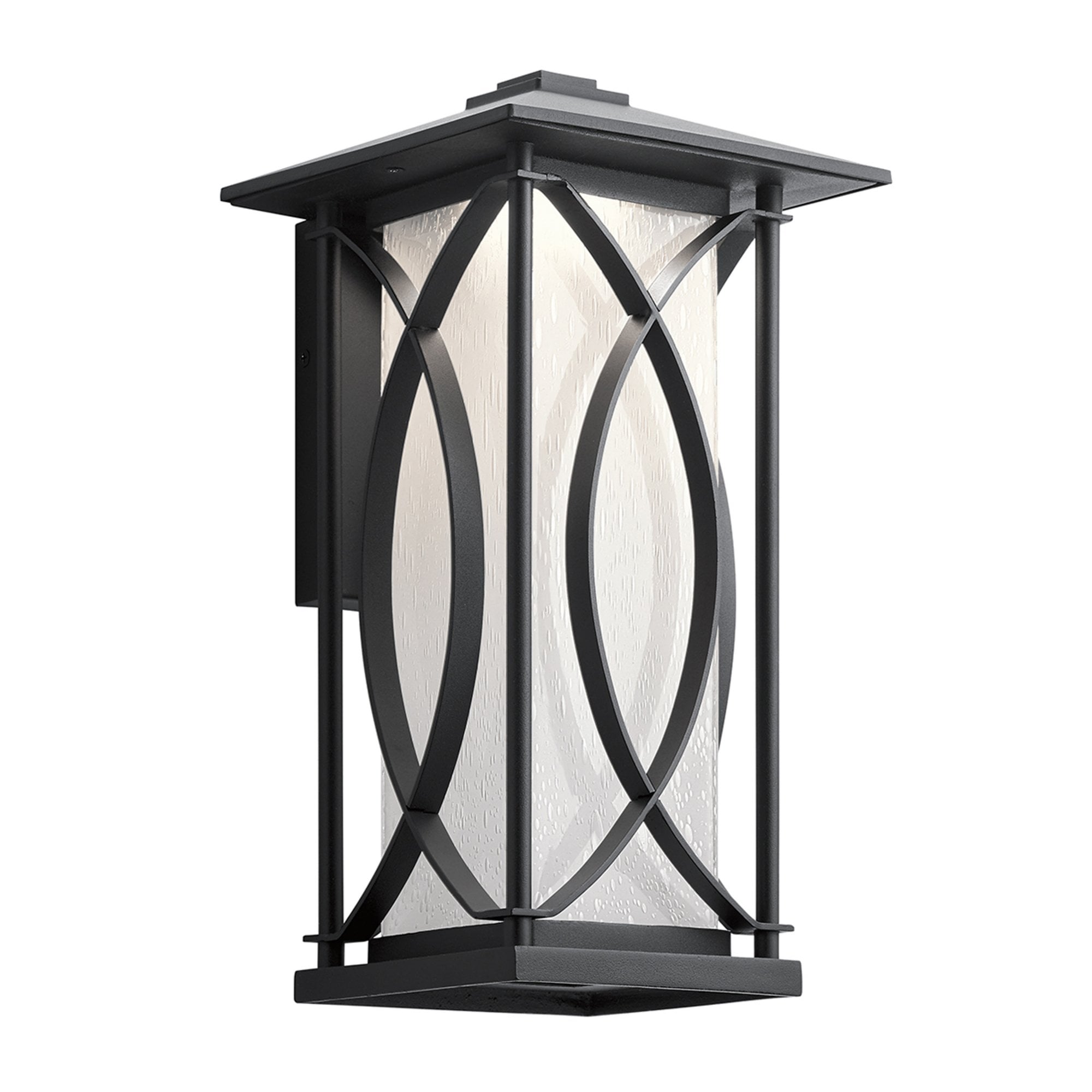 Quintiesse Ashbern Single Medium IP44 Wall Lantern - Textured Black