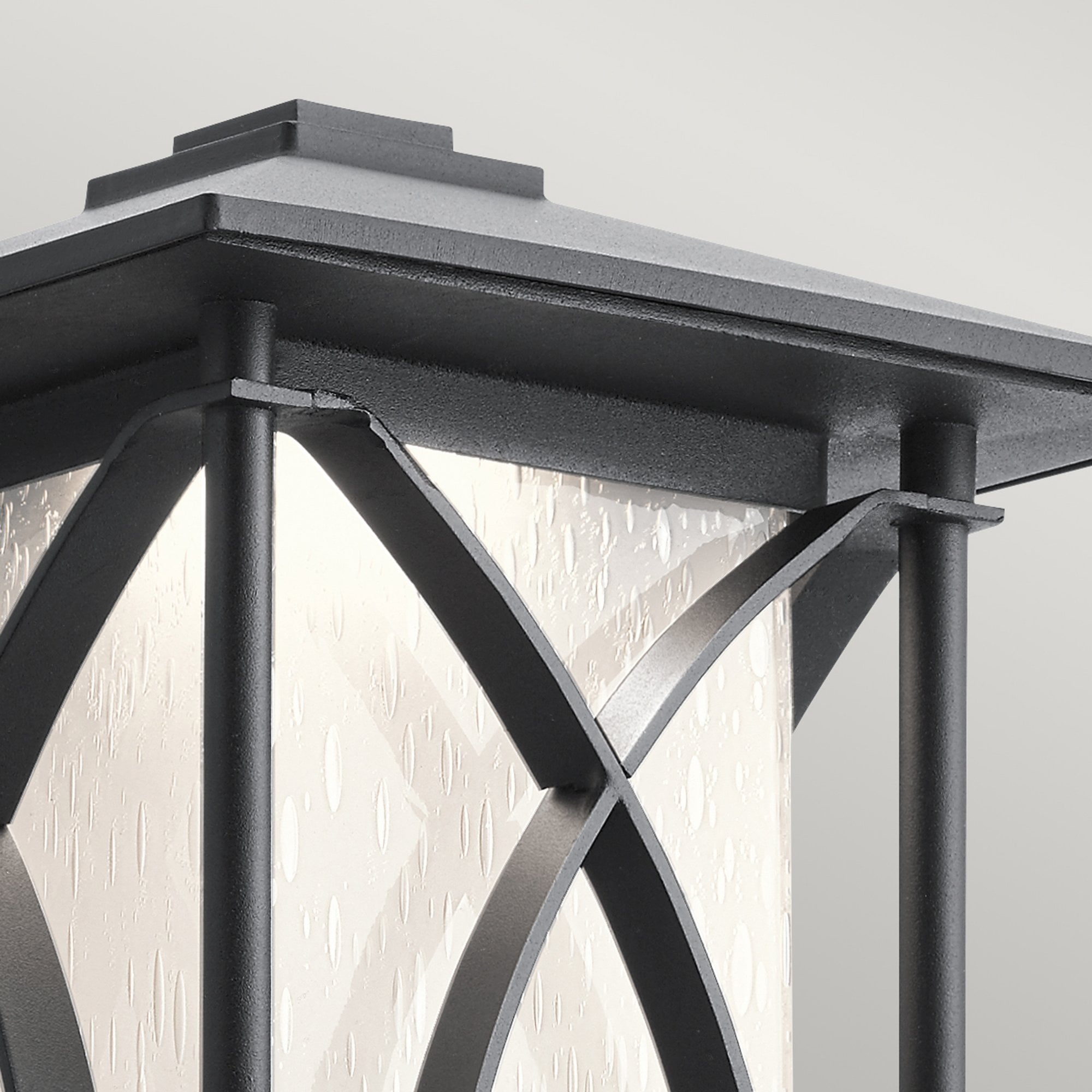 Quintiesse Ashbern Single Medium IP44 Wall Lantern - Textured Black