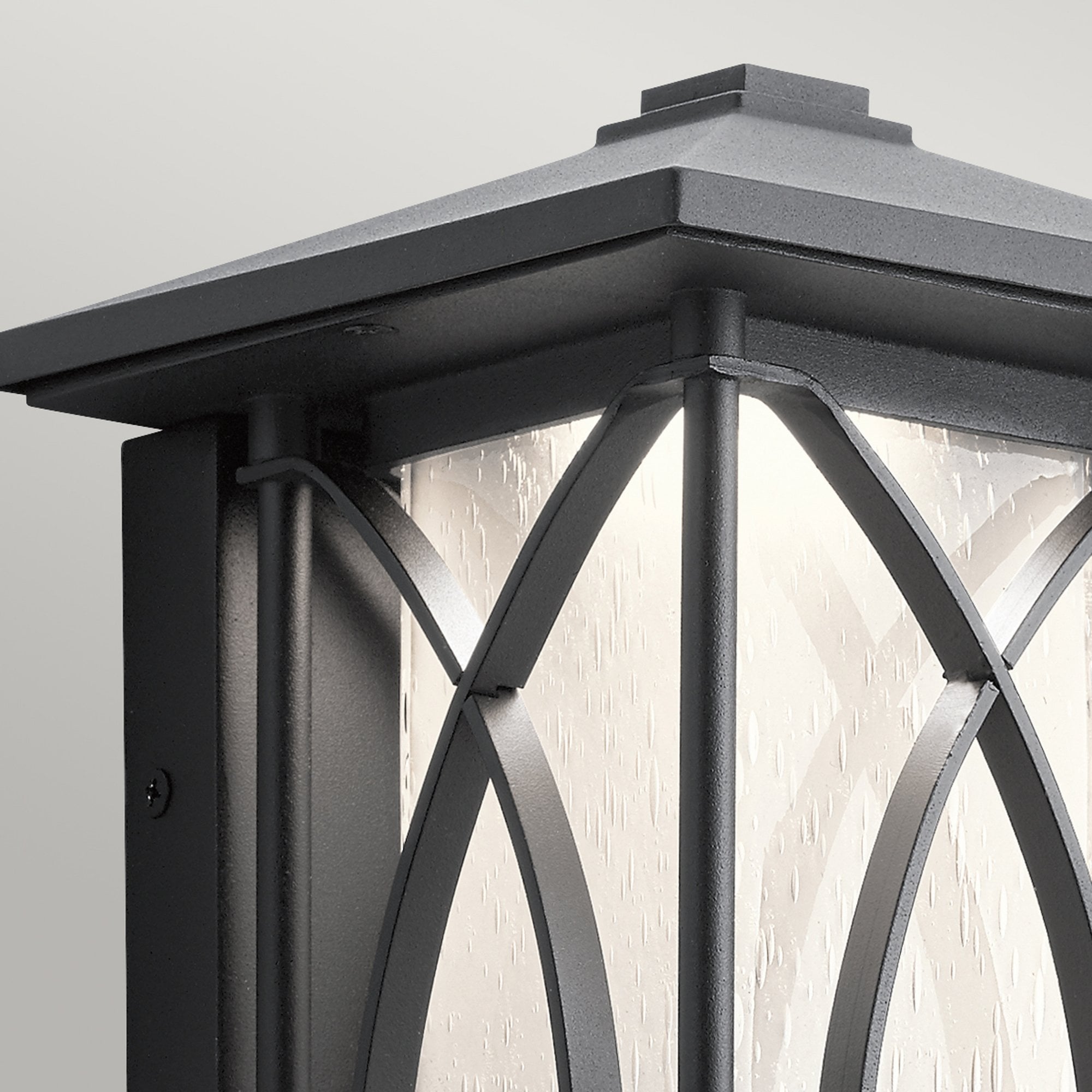 Quintiesse Ashbern Single Small IP44 Wall Lantern - Textured Black