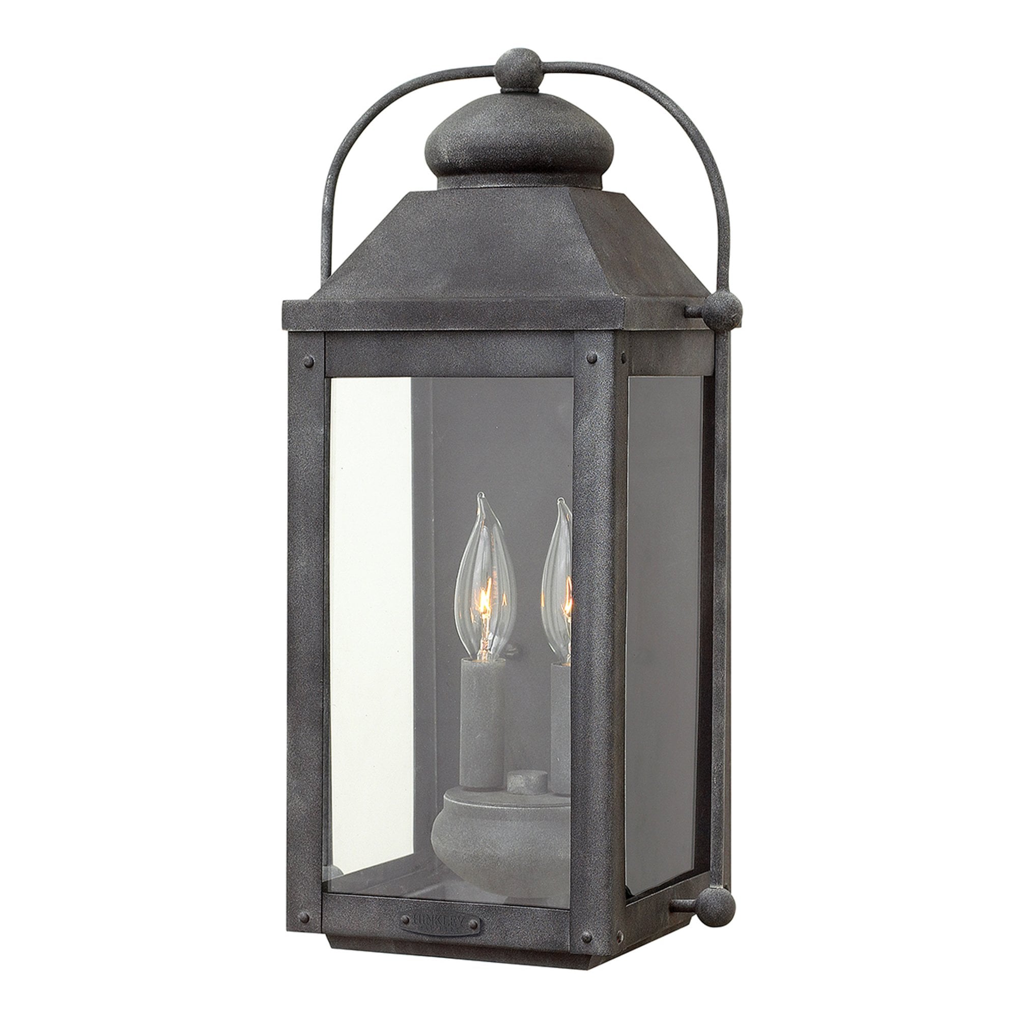 Quintiesse Anchorage 2 Light Wall Lantern - Aged Zinc