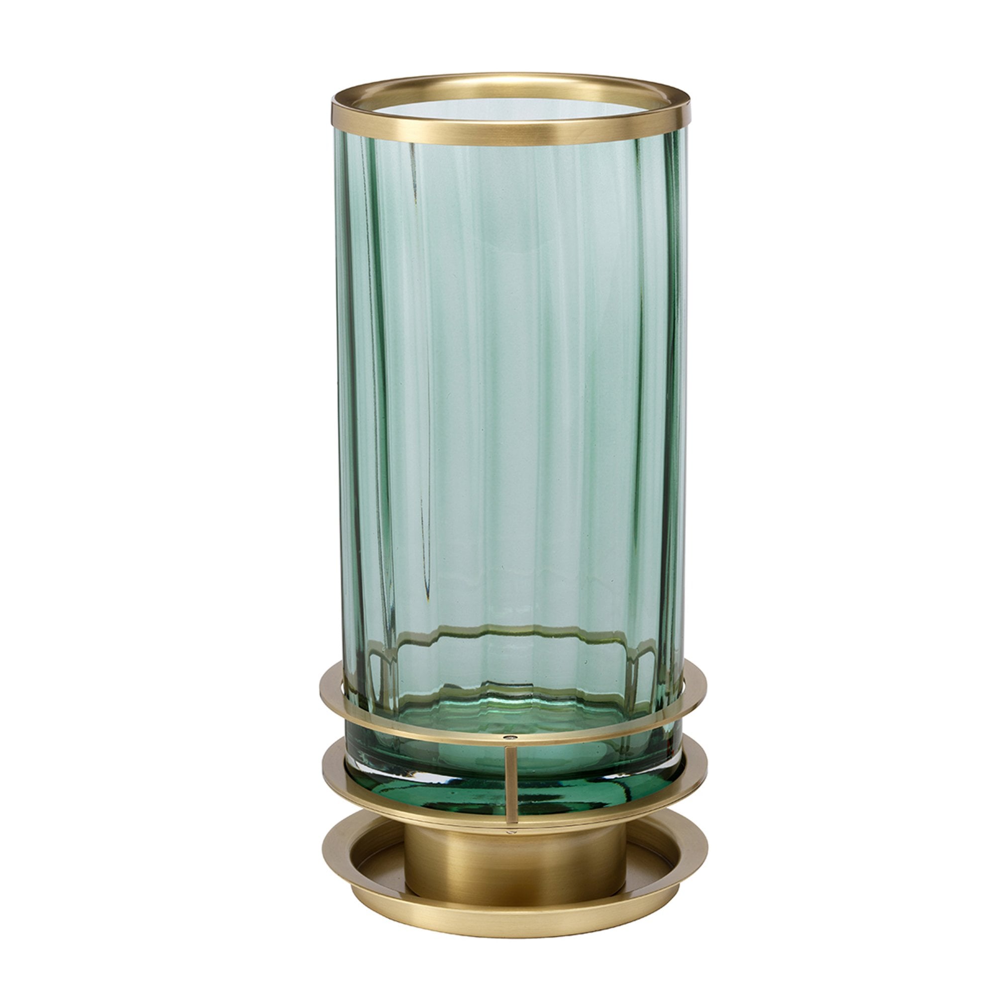 Quintiesse Arno Single Table Lamp - Green - Aged Brass