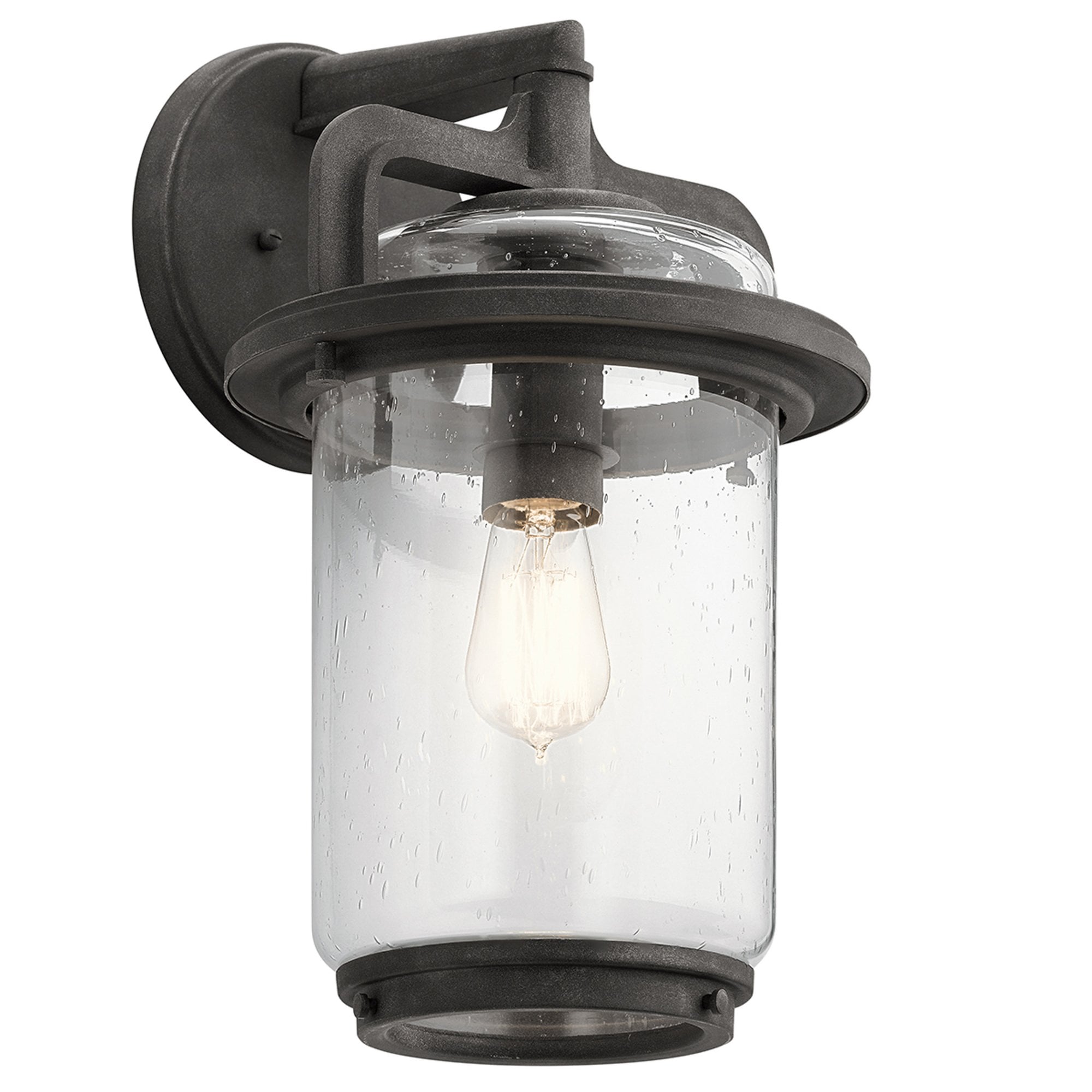 Quintiesse Andover Single Large Wall Lantern - Weathered Zinc