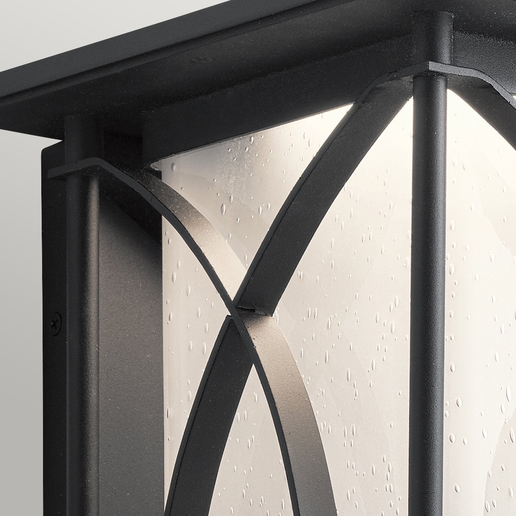 Quintiesse Ashbern Single Large IP44 Wall Lantern - Textured Black