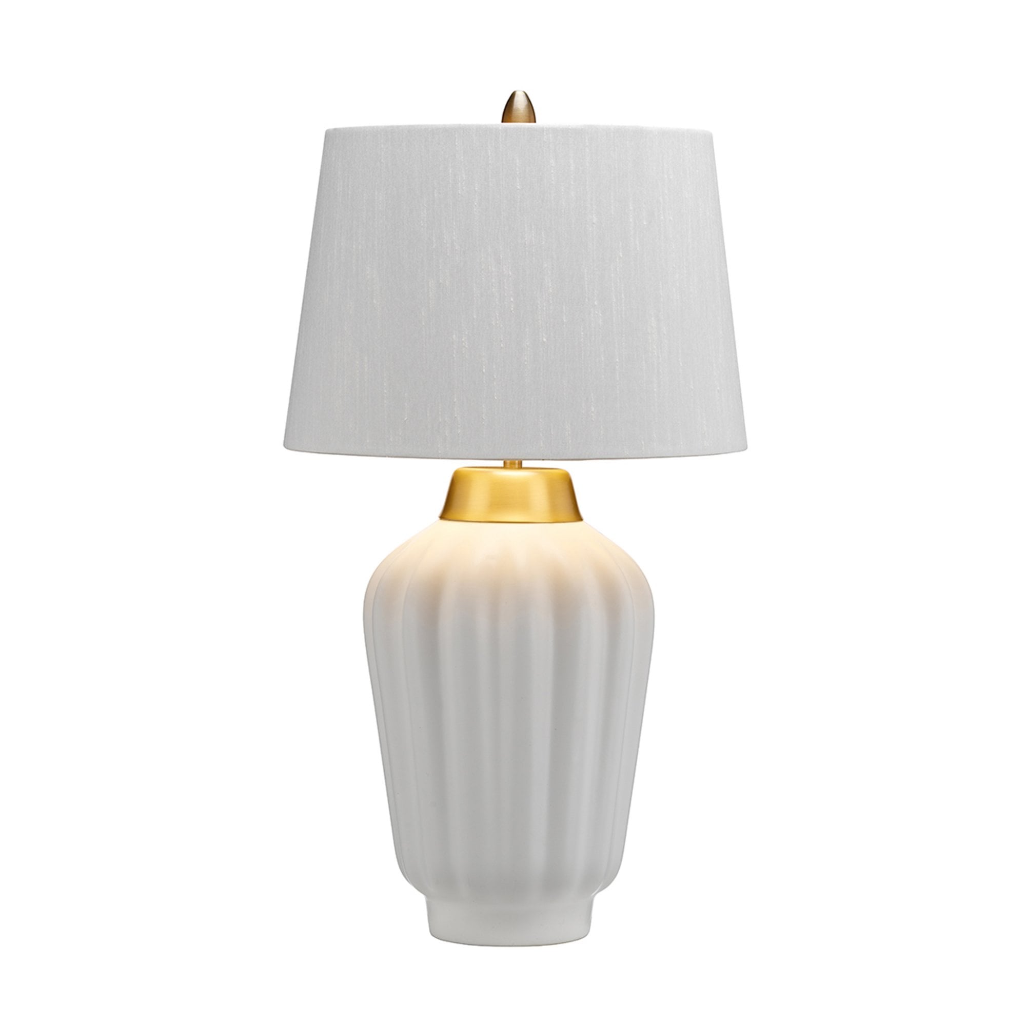 Quintiesse Bexley Single Table Lamp - White & Brushed Brass
