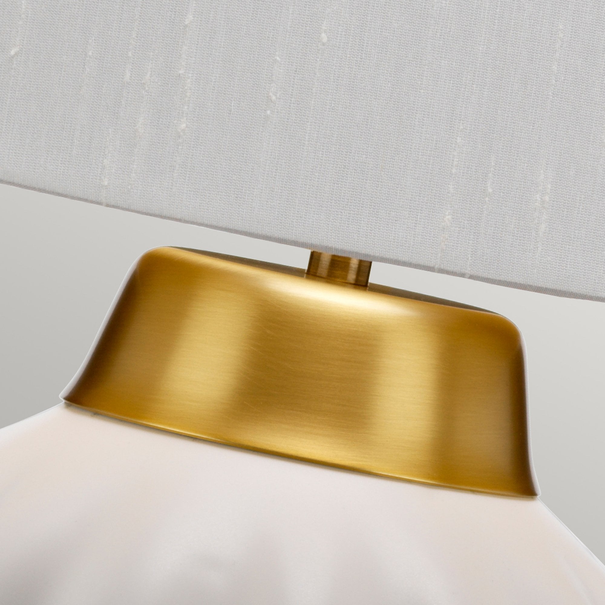 Quintiesse Bexley Single Table Lamp - White & Brushed Brass