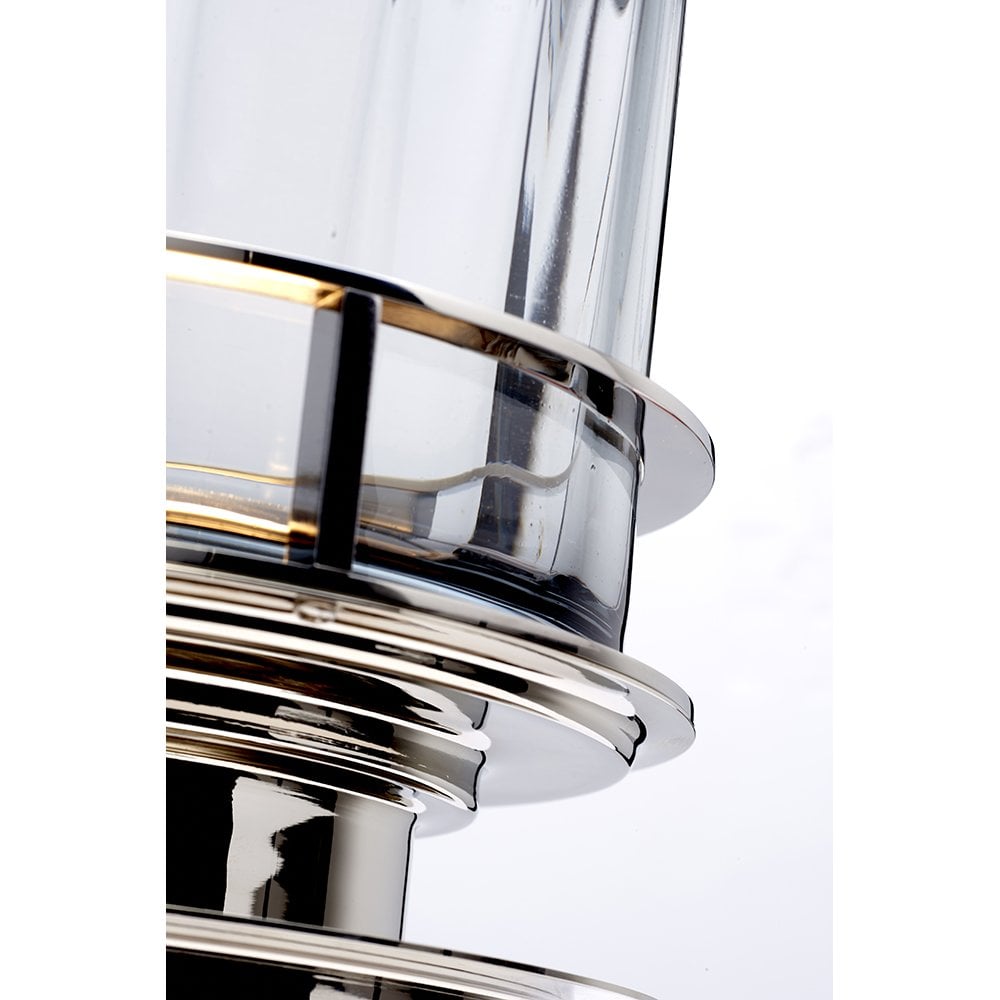 Quintiesse Arno Single Table Lamp - Smoke - Polished Nickel