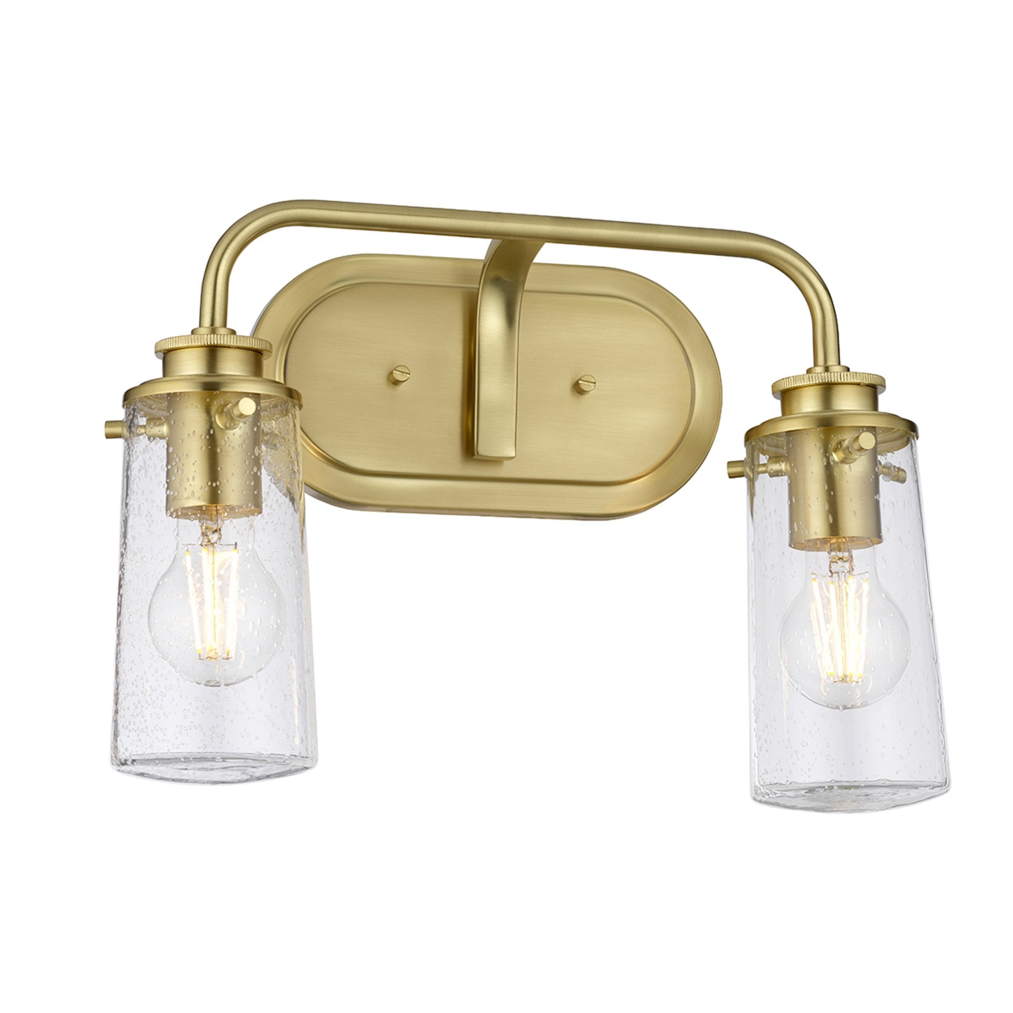 Quintiesse Braelyn 2 Light Bathroom Wall Light - Brushed Brass