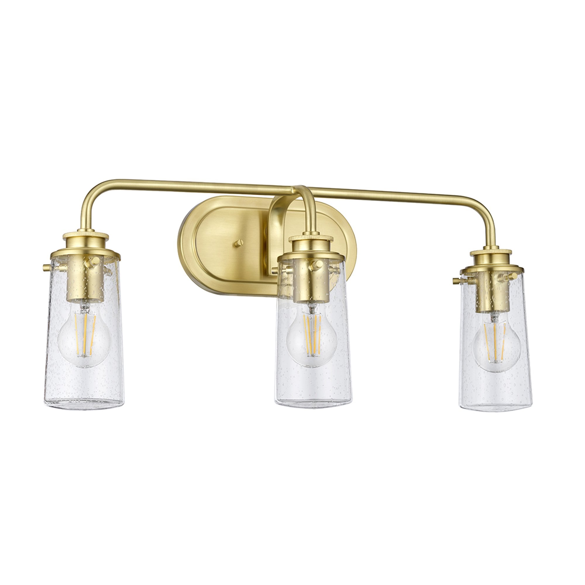 Quintiesse Braelyn 3 Light Bathroom Wall Light - Brushed Brass
